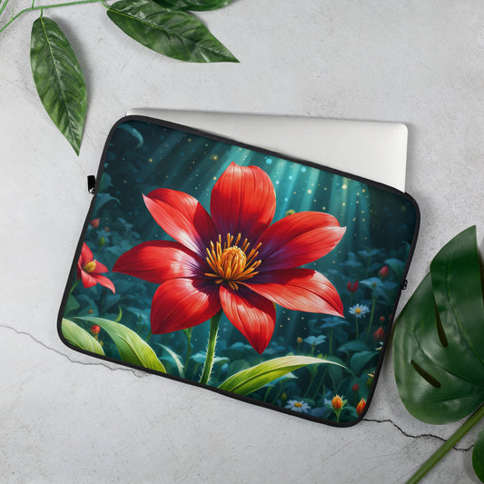 Scarlet Flower II Laptop Sleeve - Laptop Cases - Discovery Co.