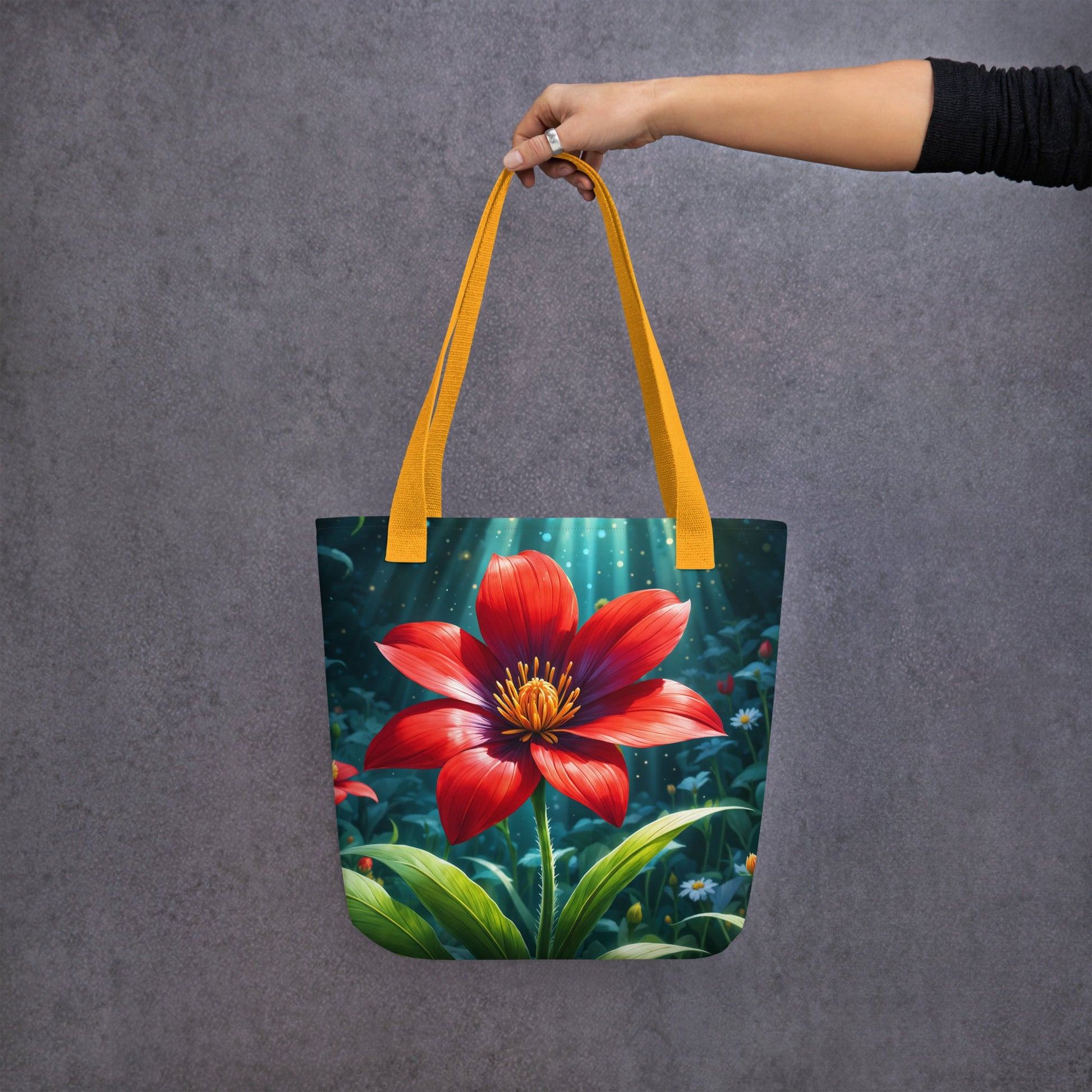 Scarlet Flower II Tote Bag - Tote Bags - Discovery Co.