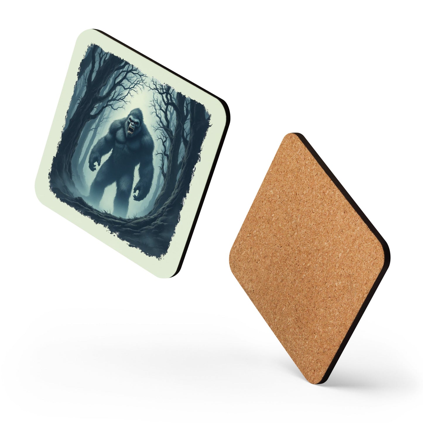 Scary Bigfoot Cork - Back Coaster - Coasters - Discovery Co.