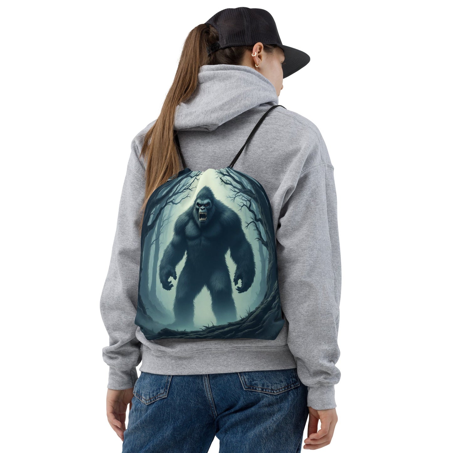 Scary Bigfoot Drawstring Bag - Drawstring Bag - Discovery Co.
