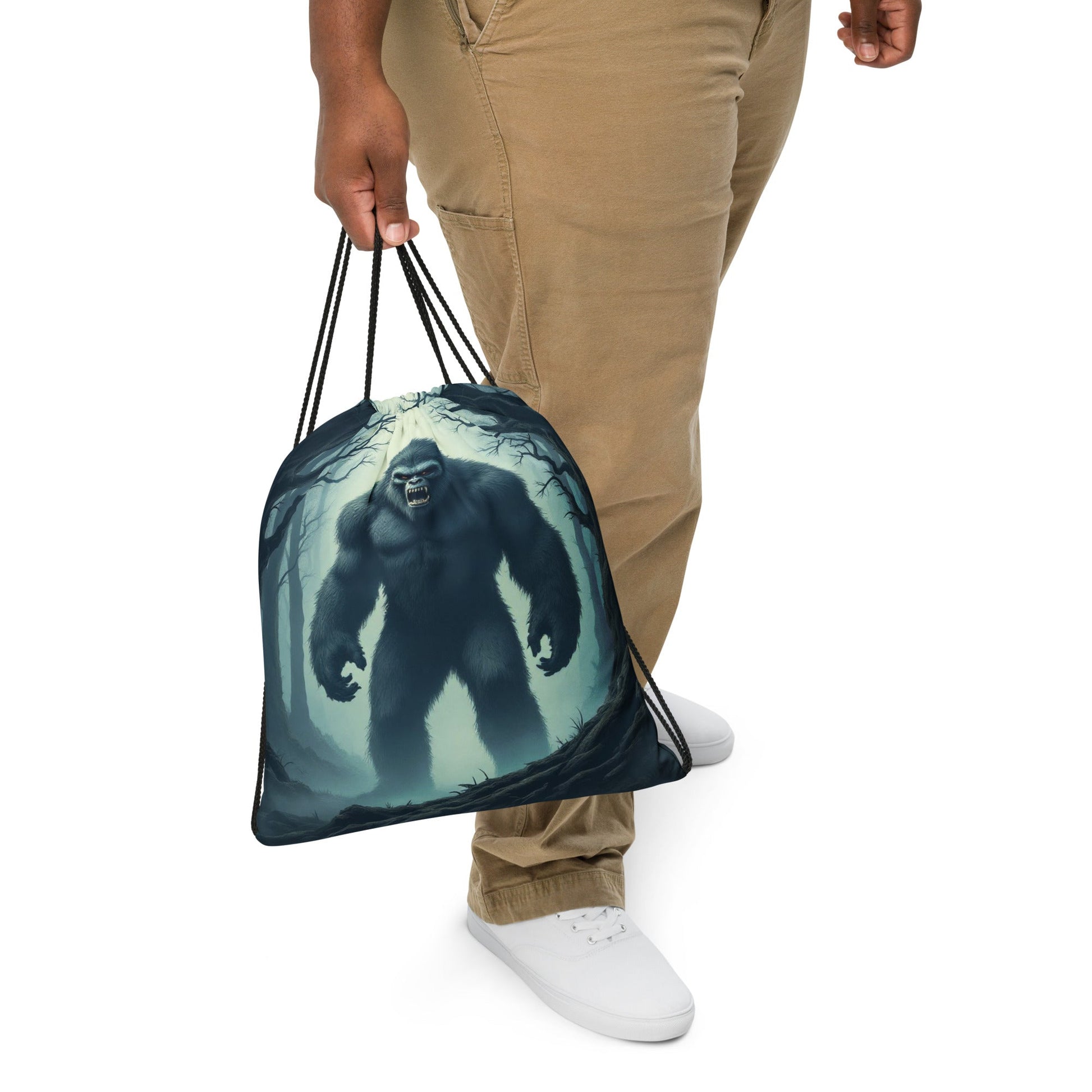 Scary Bigfoot Drawstring Bag - Drawstring Bag - Discovery Co.