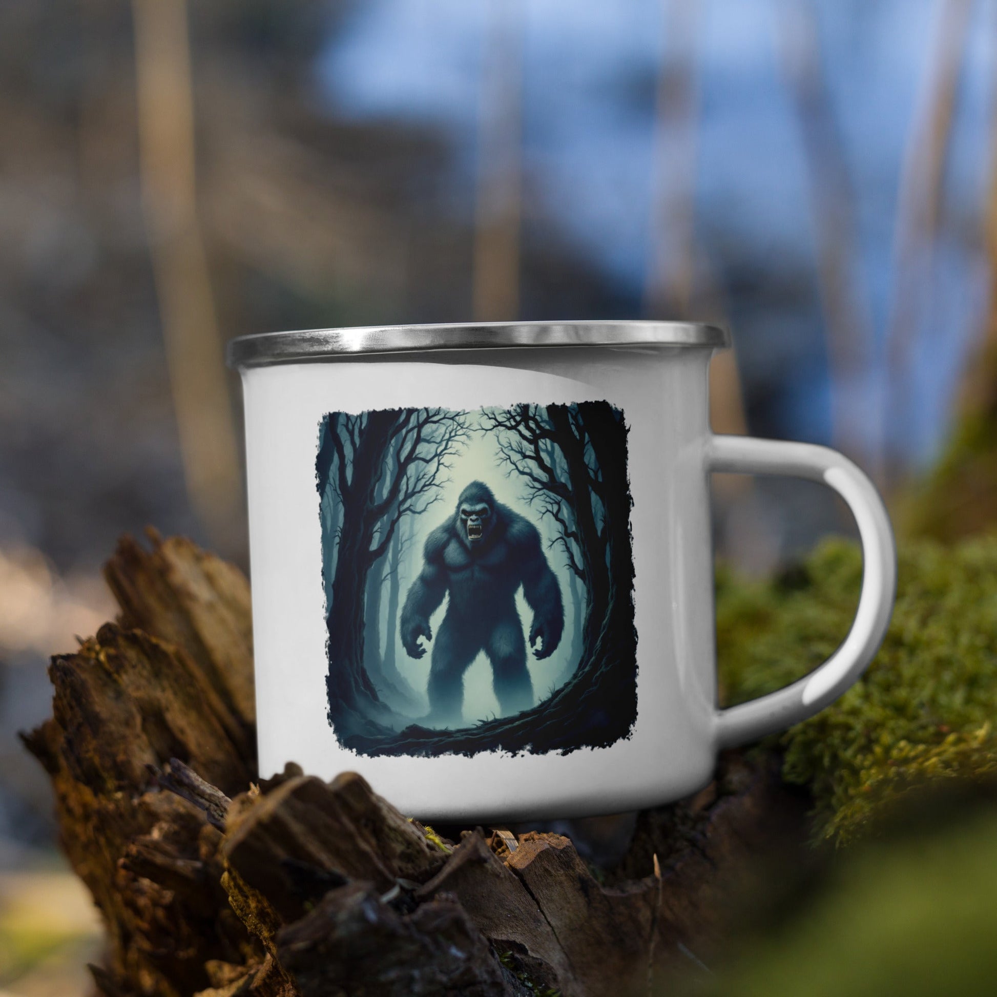 Scary Bigfoot Enamel Mug - Mugs - Discovery Co.