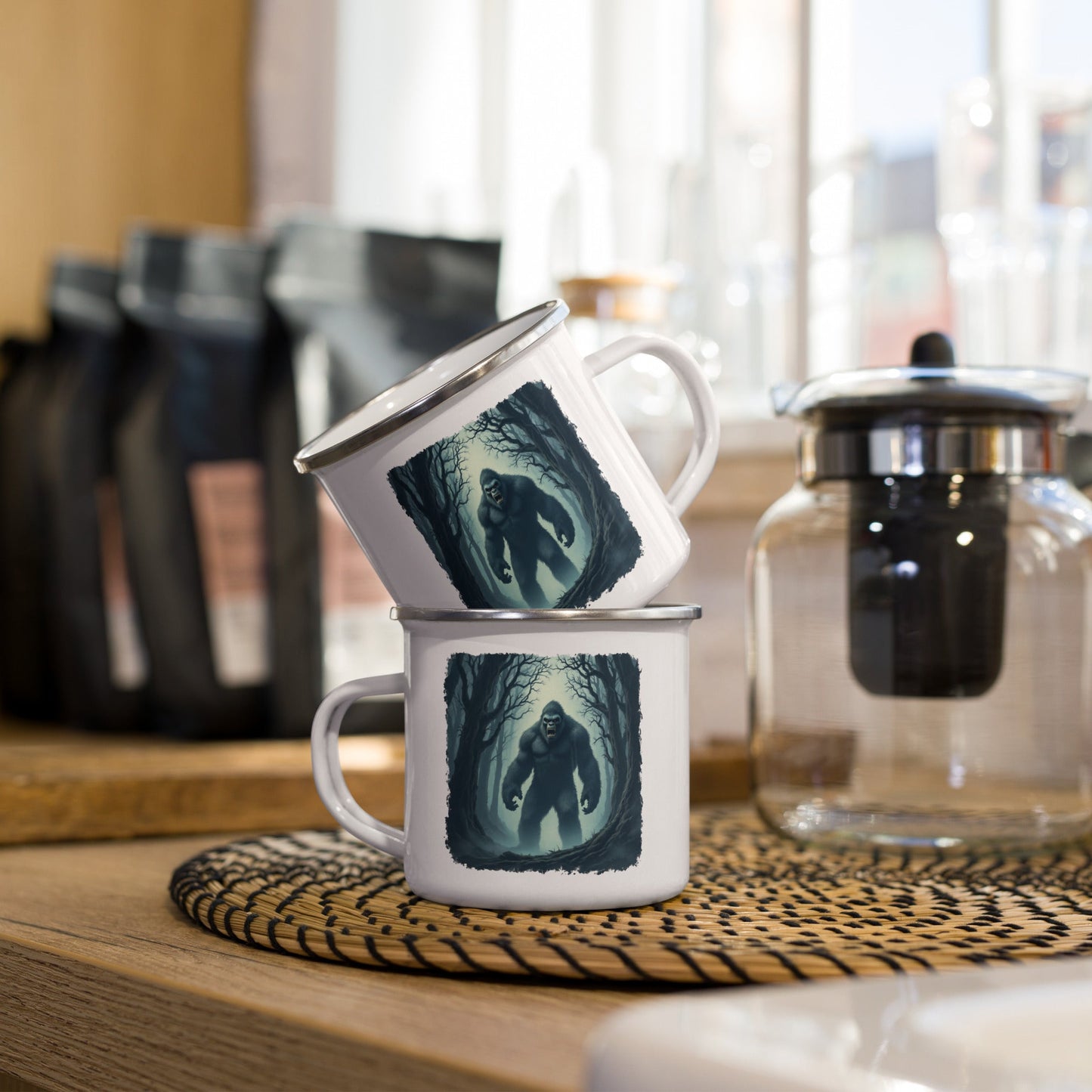 Scary Bigfoot Enamel Mug - Mugs - Discovery Co.