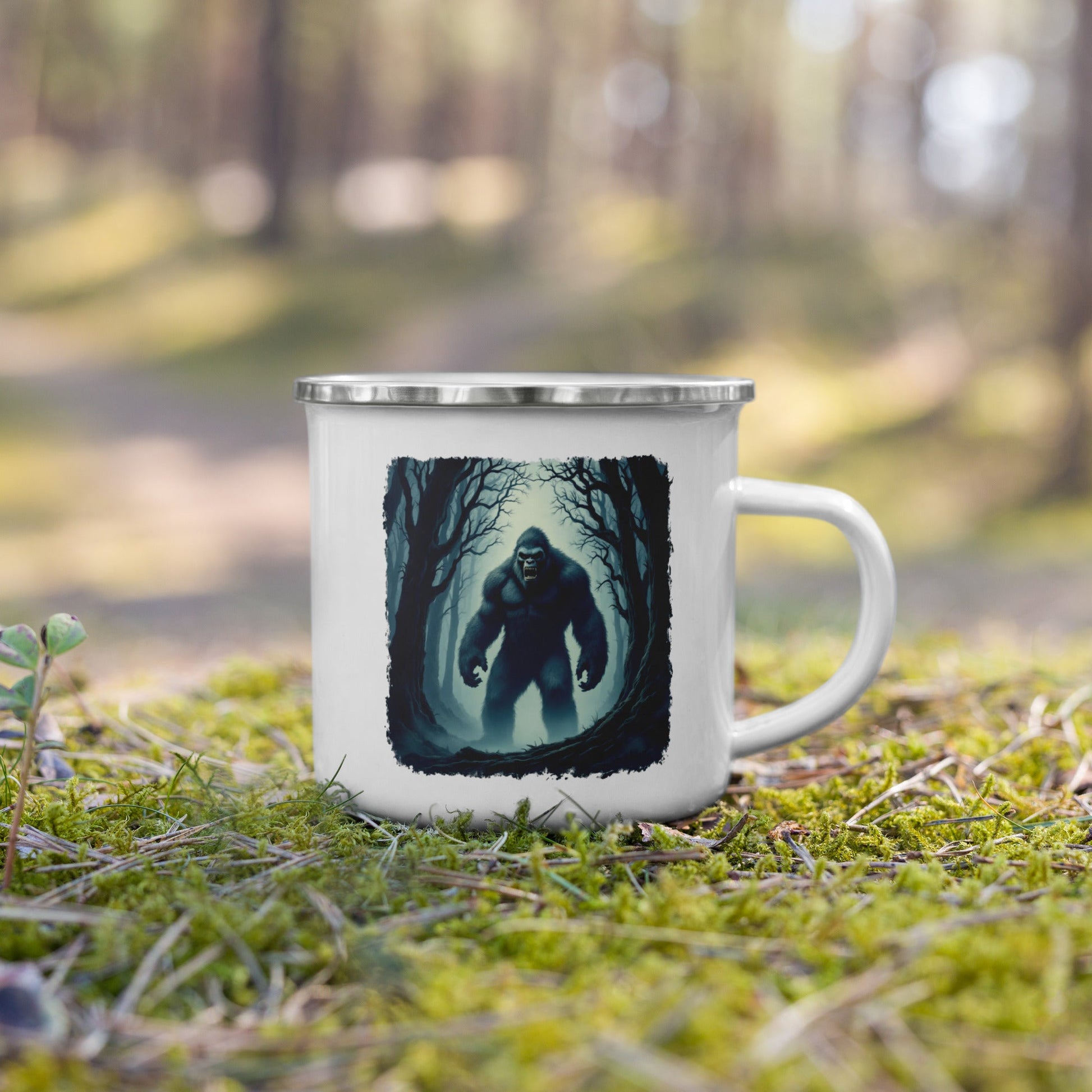 Scary Bigfoot Enamel Mug - Mugs - Discovery Co.