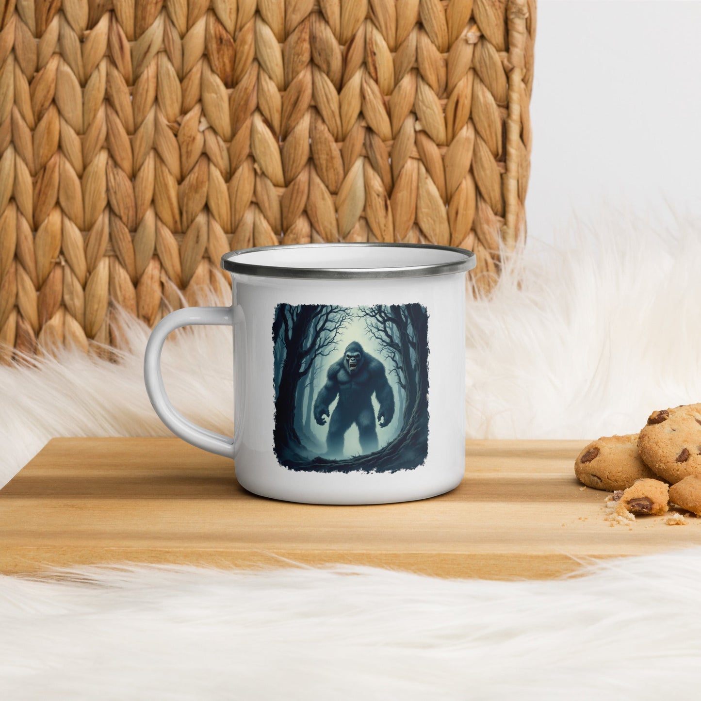 Scary Bigfoot Enamel Mug - Mugs - Discovery Co.