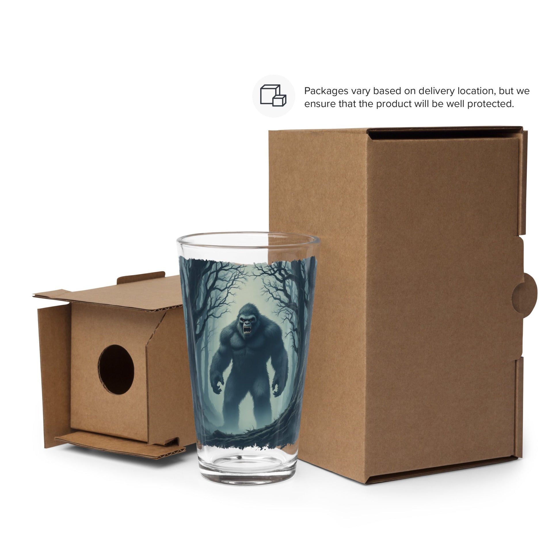 Scary Bigfoot Pint Glass - Beer Glass - Discovery Co.