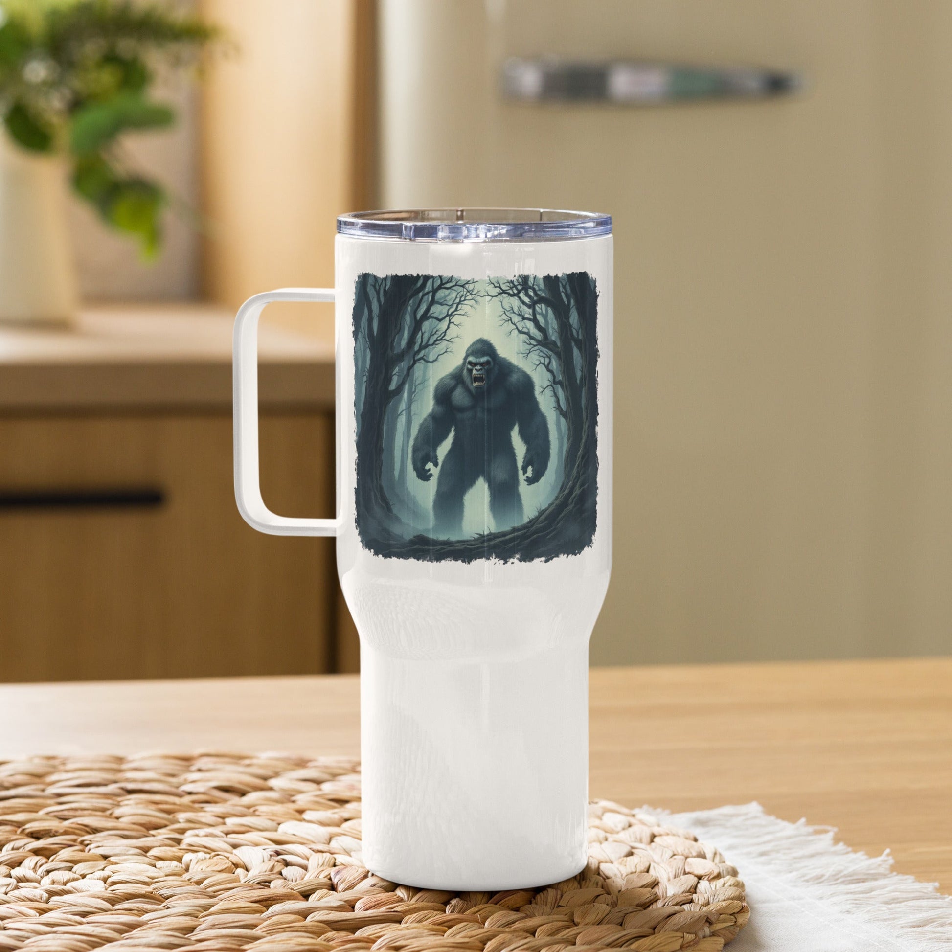 Scary Bigfoot Travel Mug With Handle (25 oz and 40 oz) - Travel Mug - Discovery Co.