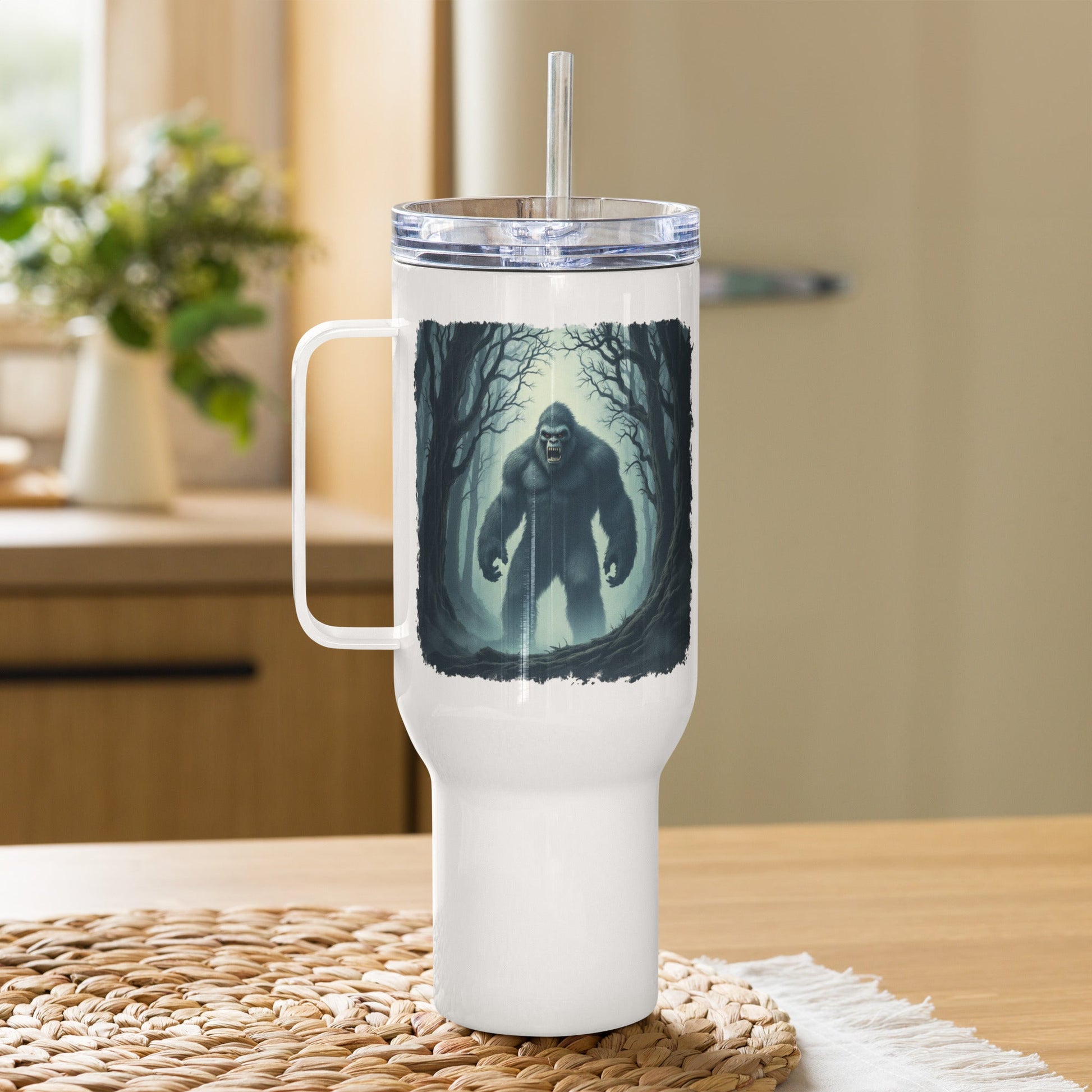 Scary Bigfoot Travel Mug With Handle (25 oz and 40 oz) - Travel Mug - Discovery Co.