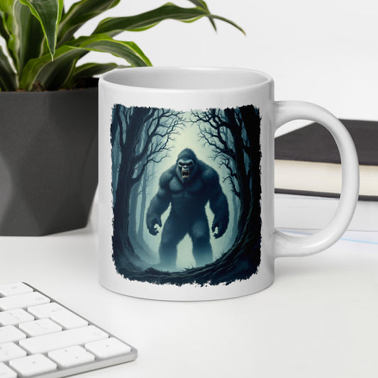 Scary Bigfoot White Glossy Mug (11 oz, 15 oz, 20 oz) - Mugs - Discovery Co.