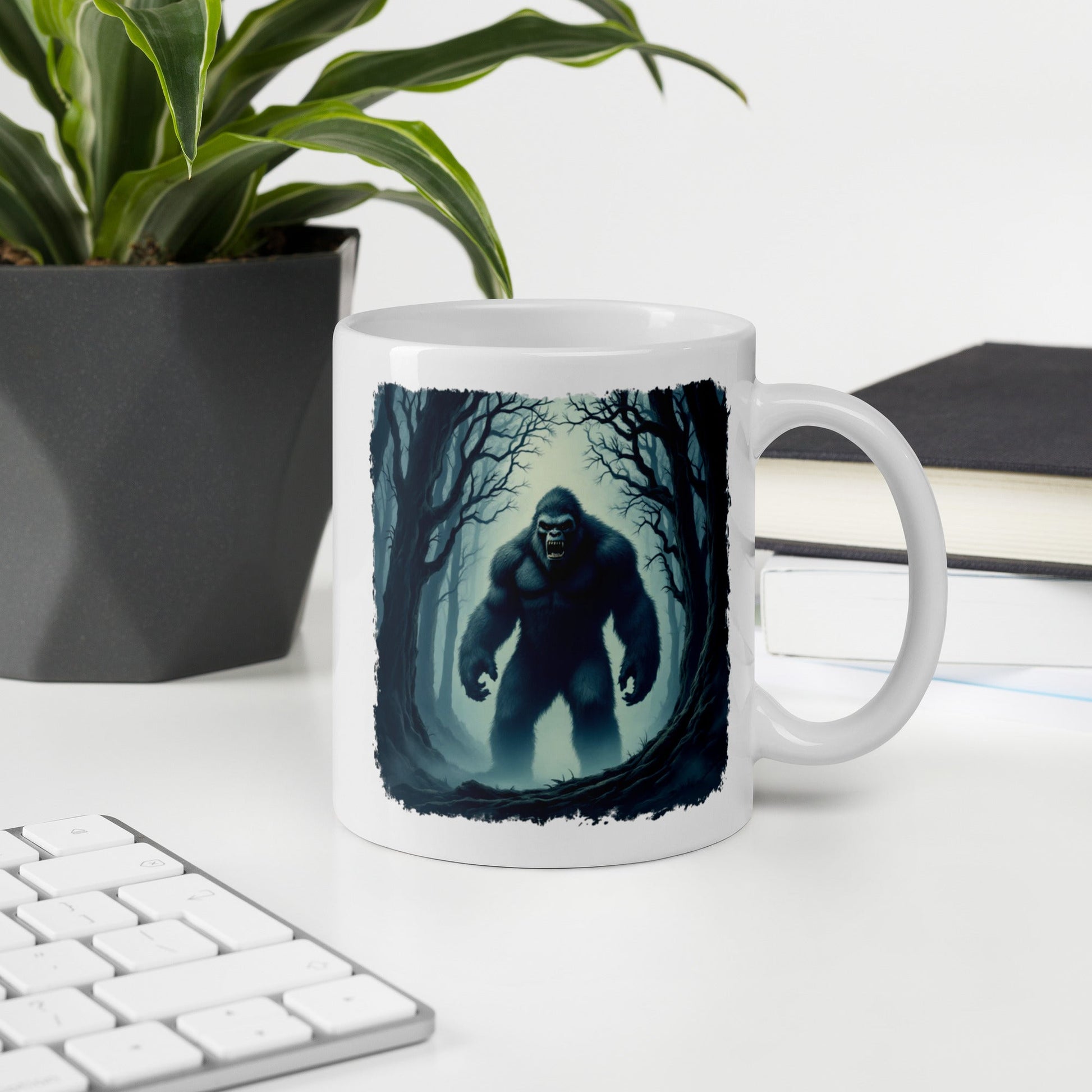 Scary Bigfoot White Glossy Mug (11 oz, 15 oz, 20 oz) - Mugs - Discovery Co.