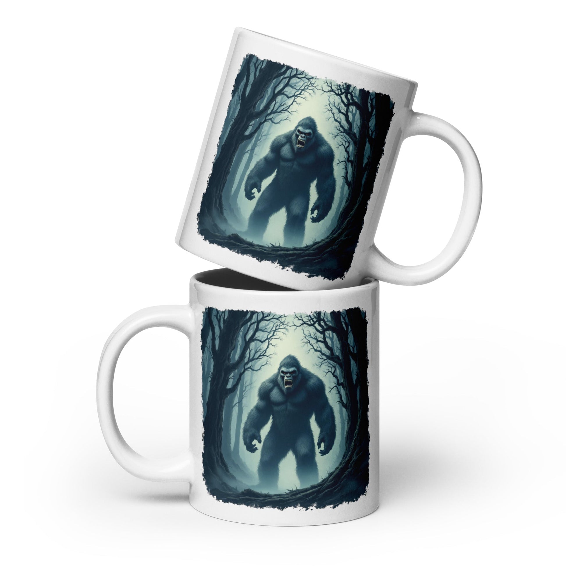 Scary Bigfoot White Glossy Mug (11 oz, 15 oz, 20 oz) - Mugs - Discovery Co.