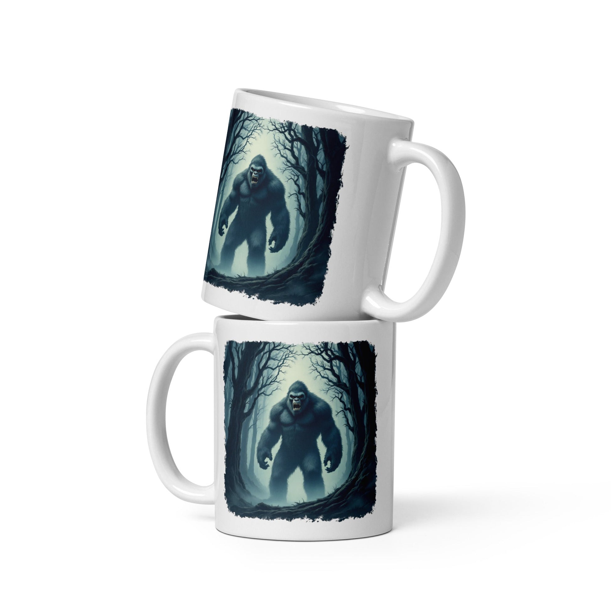 Scary Bigfoot White Glossy Mug (11 oz, 15 oz, 20 oz) - Mugs - Discovery Co.