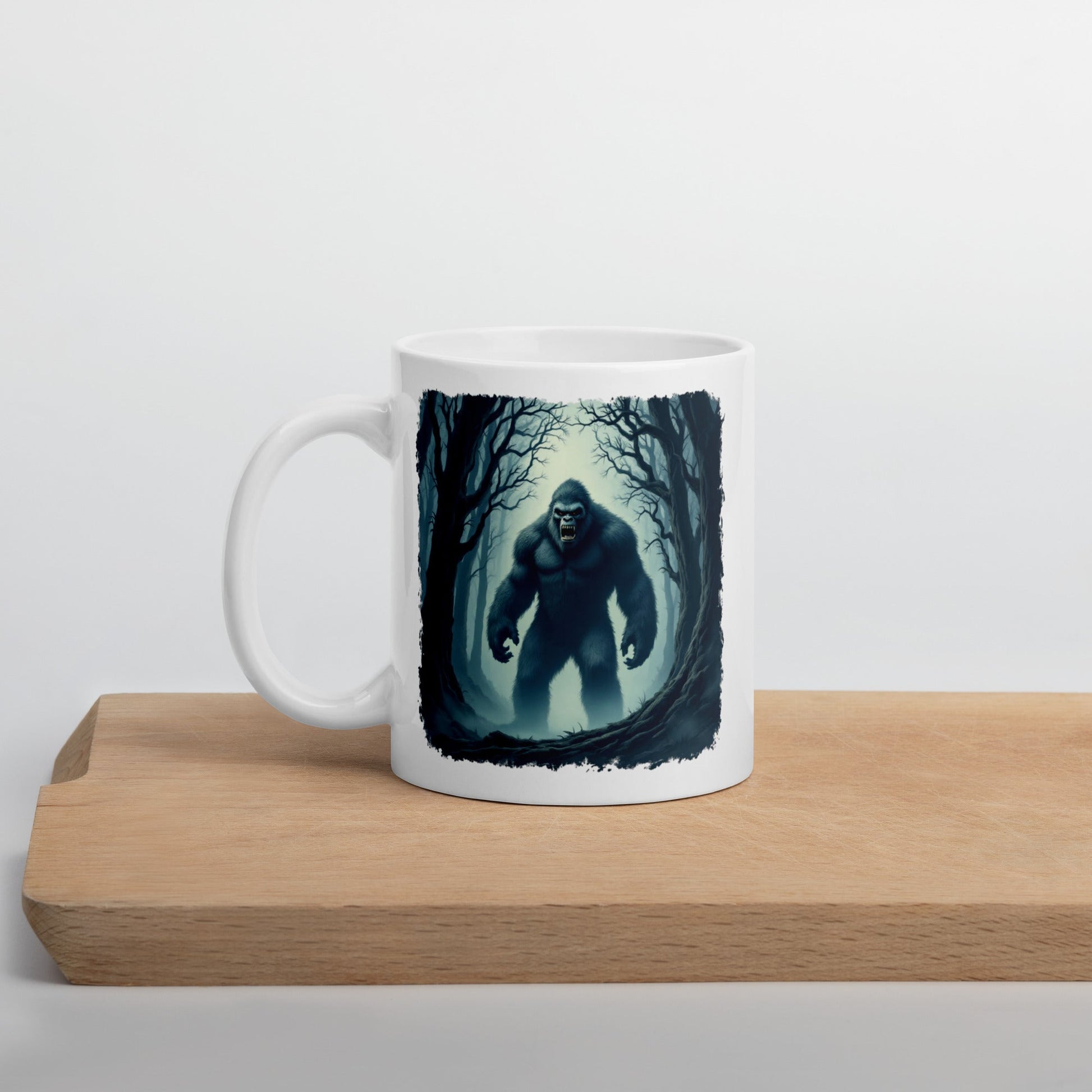 Scary Bigfoot White Glossy Mug (11 oz, 15 oz, 20 oz) - Mugs - Discovery Co.