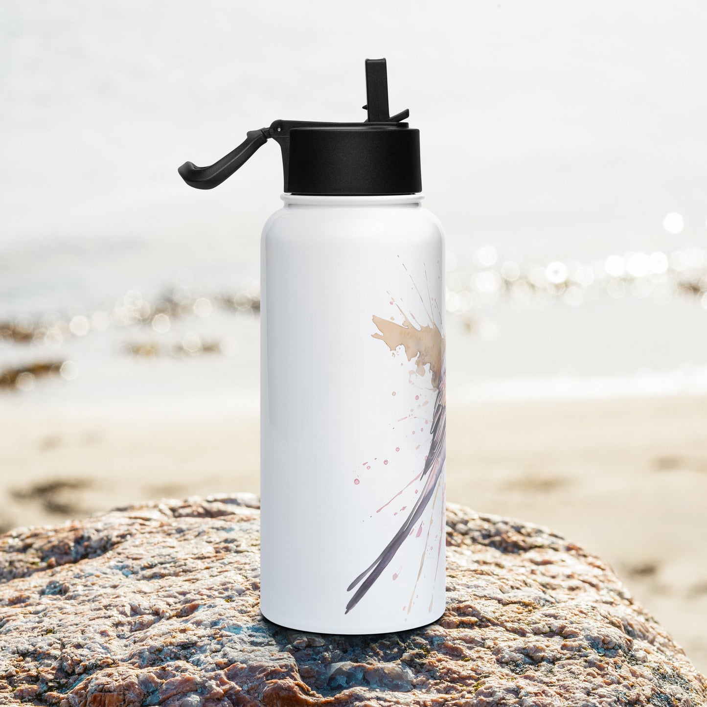 Scissor - Tailed Flycatcher Stainless Steel Water Bottle With Straw Lid - Stainless Steel Water Bottle With Straw Lid - Discovery Co.
