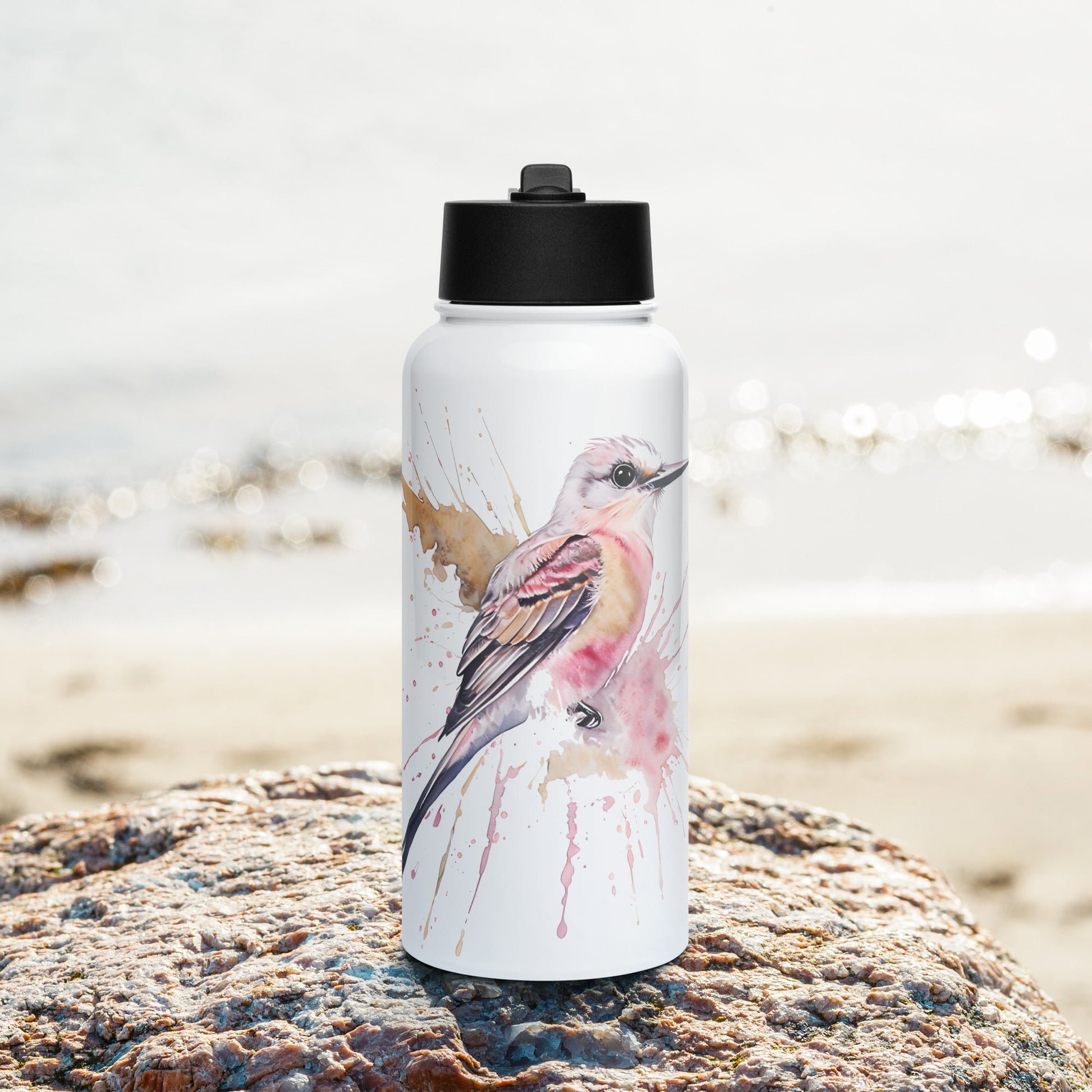 Scissor - Tailed Flycatcher Stainless Steel Water Bottle With Straw Lid - Stainless Steel Water Bottle With Straw Lid - Discovery Co.