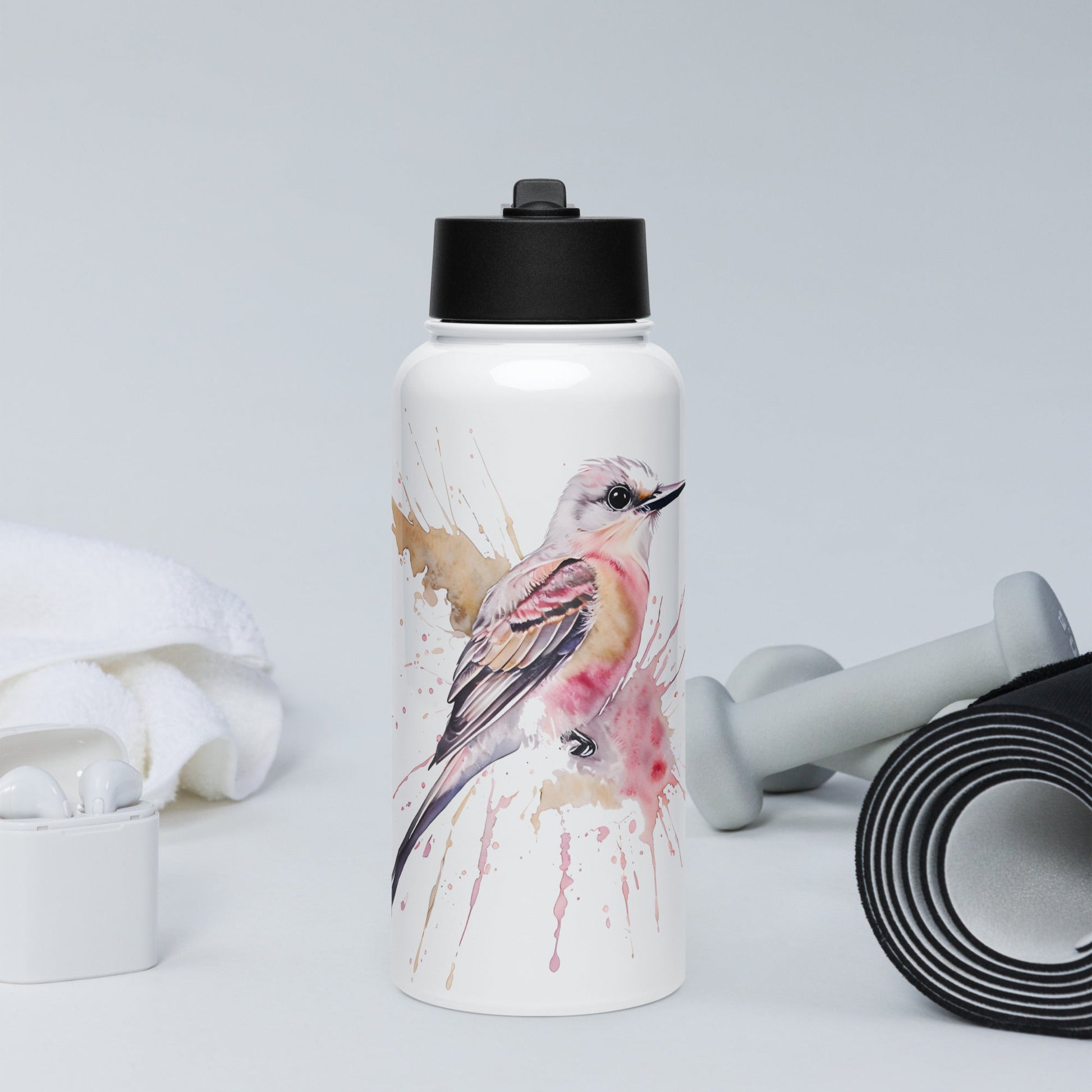 Scissor - Tailed Flycatcher Stainless Steel Water Bottle With Straw Lid - Stainless Steel Water Bottle With Straw Lid - Discovery Co.