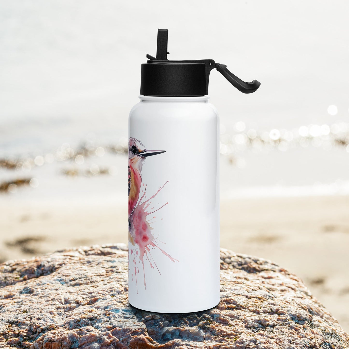 Scissor - Tailed Flycatcher Stainless Steel Water Bottle With Straw Lid - Stainless Steel Water Bottle With Straw Lid - Discovery Co.