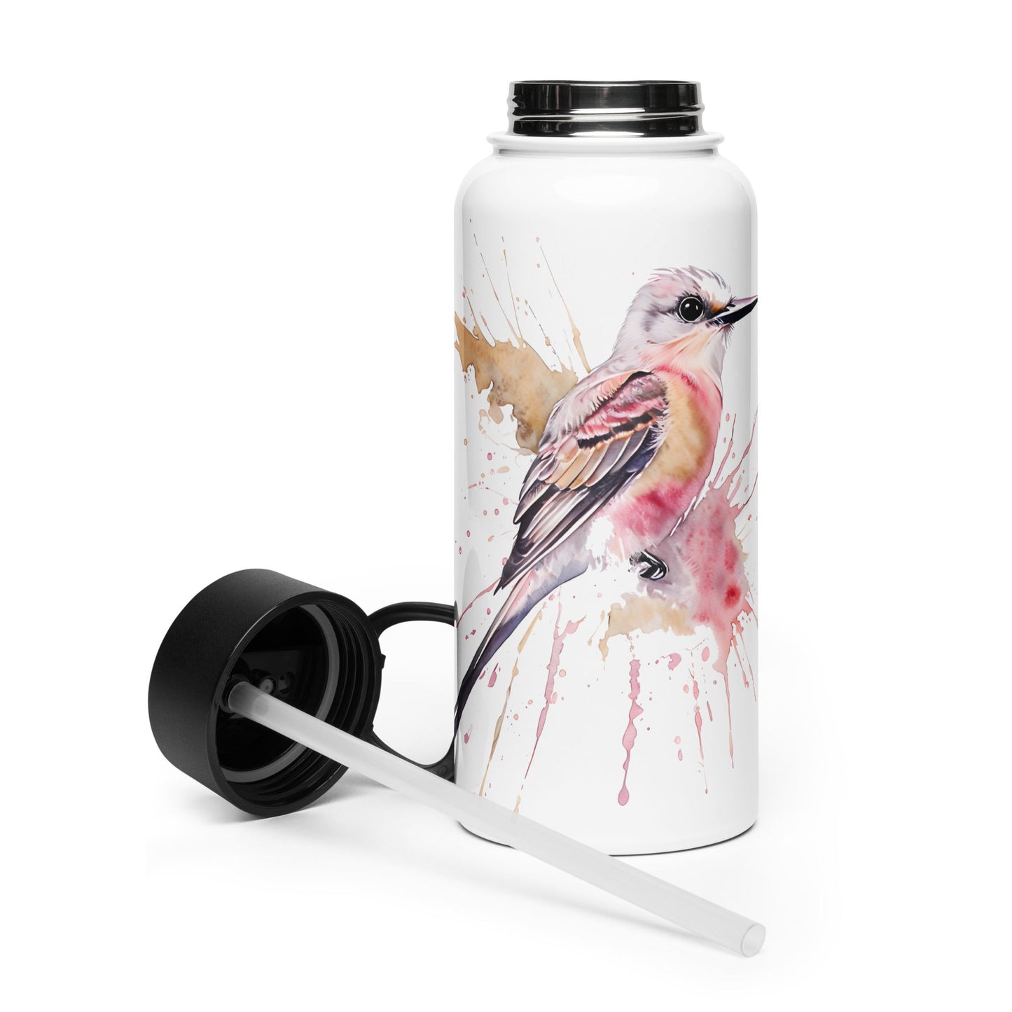 Scissor - Tailed Flycatcher Stainless Steel Water Bottle With Straw Lid - Stainless Steel Water Bottle With Straw Lid - Discovery Co.