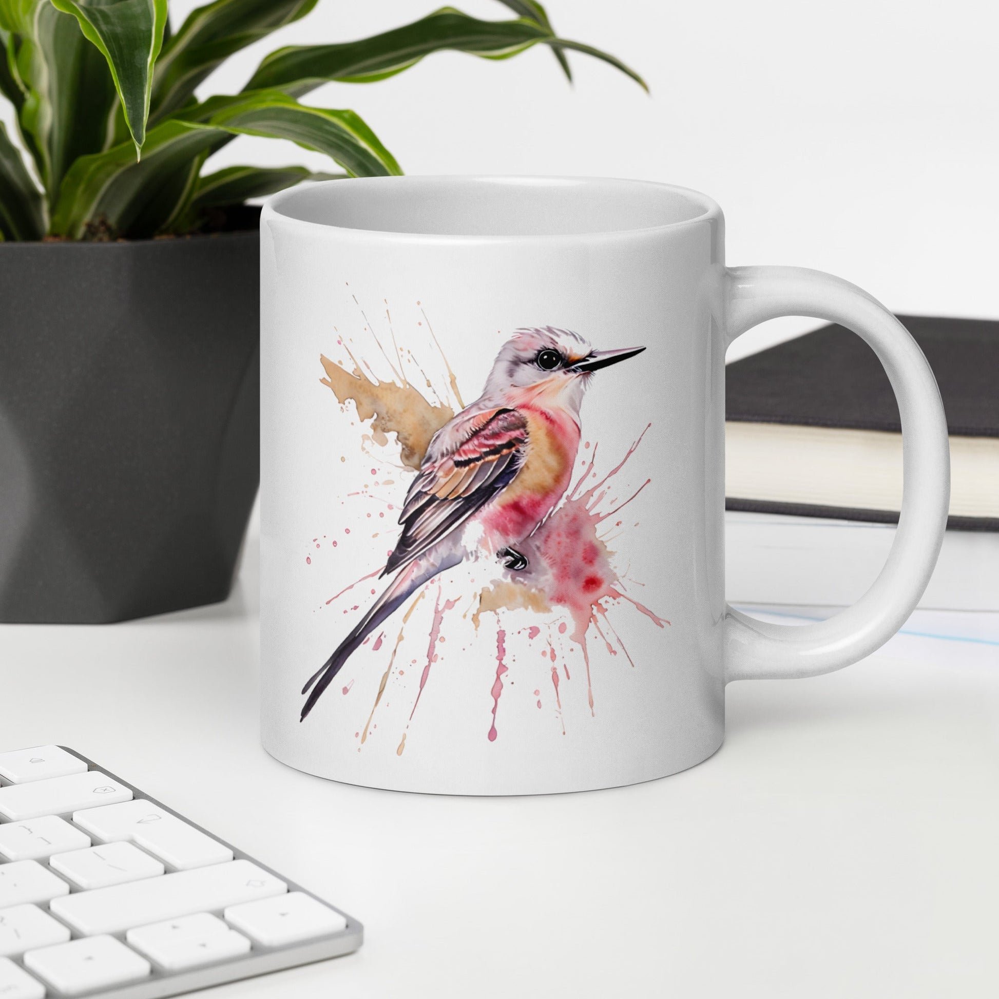 Scissor - Tailed Flycatcher White Glossy Mug (11 oz. 15 oz, 20 oz) - Mugs - Discovery Co.