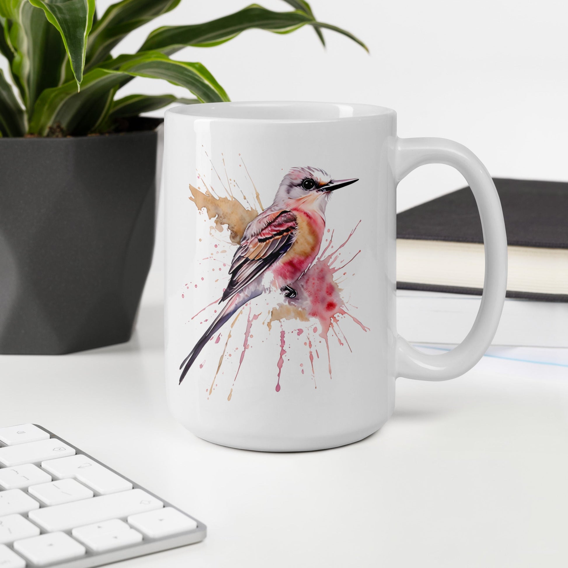 Scissor - Tailed Flycatcher White Glossy Mug (11 oz. 15 oz, 20 oz) - Mugs - Discovery Co.