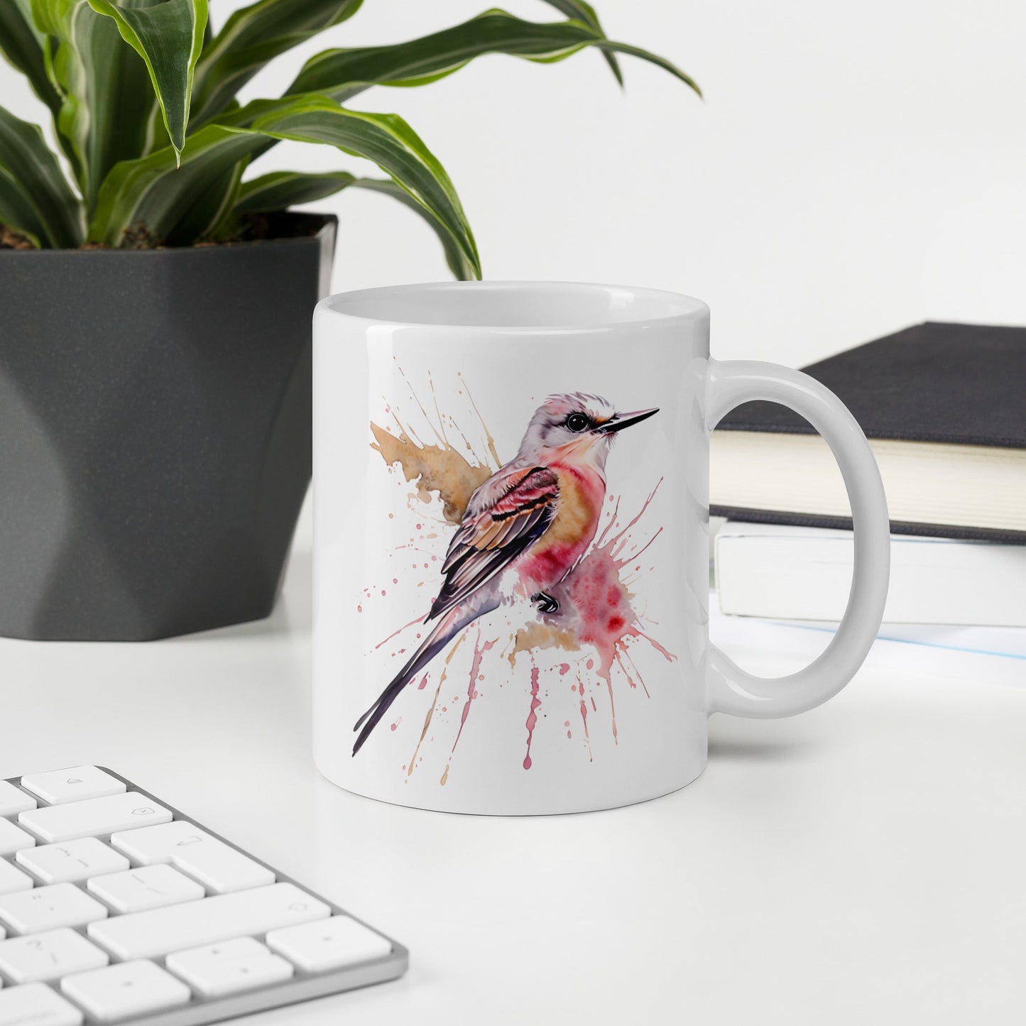 Scissor - Tailed Flycatcher White Glossy Mug (11 oz. 15 oz, 20 oz) - Mugs - Discovery Co.