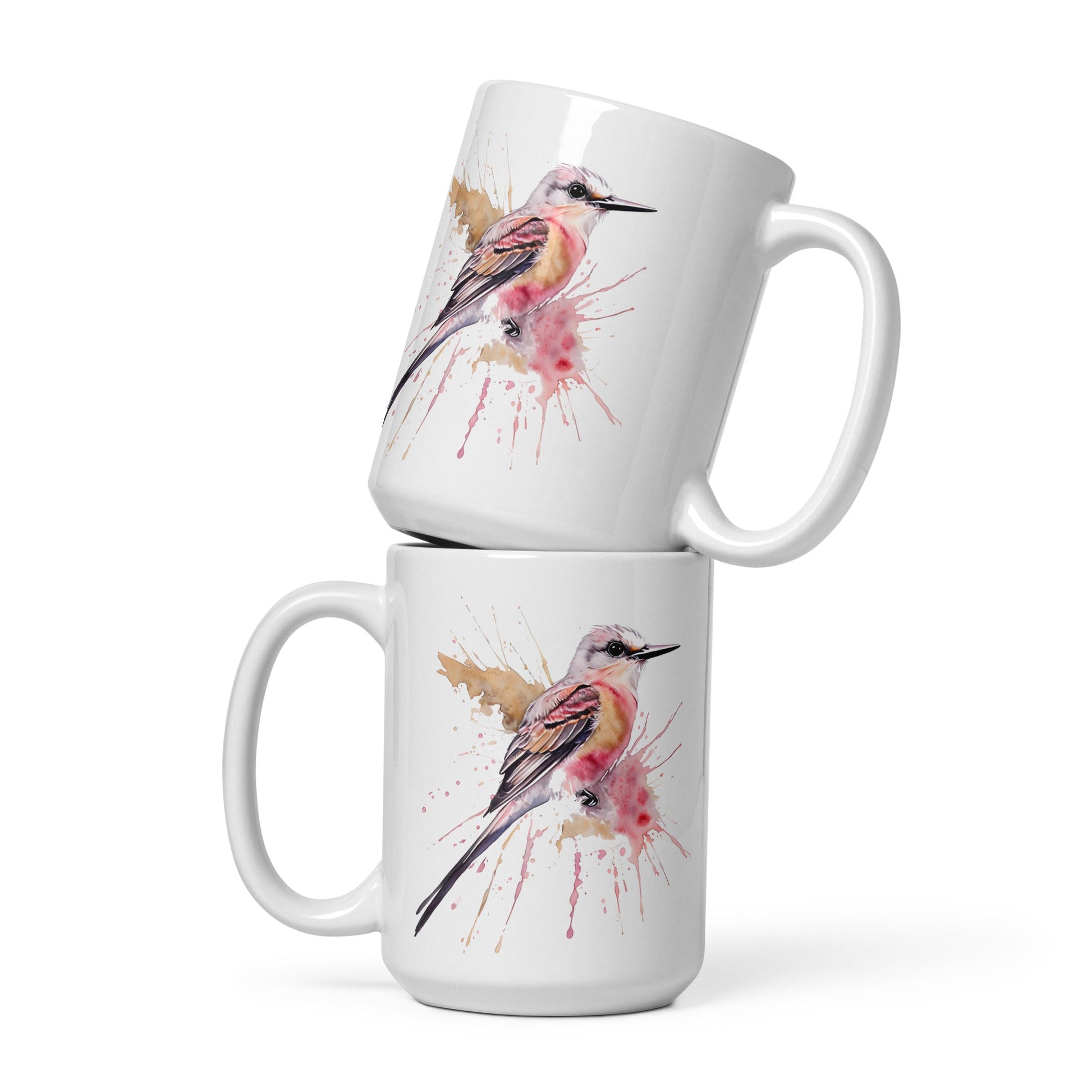 Scissor - Tailed Flycatcher White Glossy Mug (11 oz. 15 oz, 20 oz) - Mugs - Discovery Co.