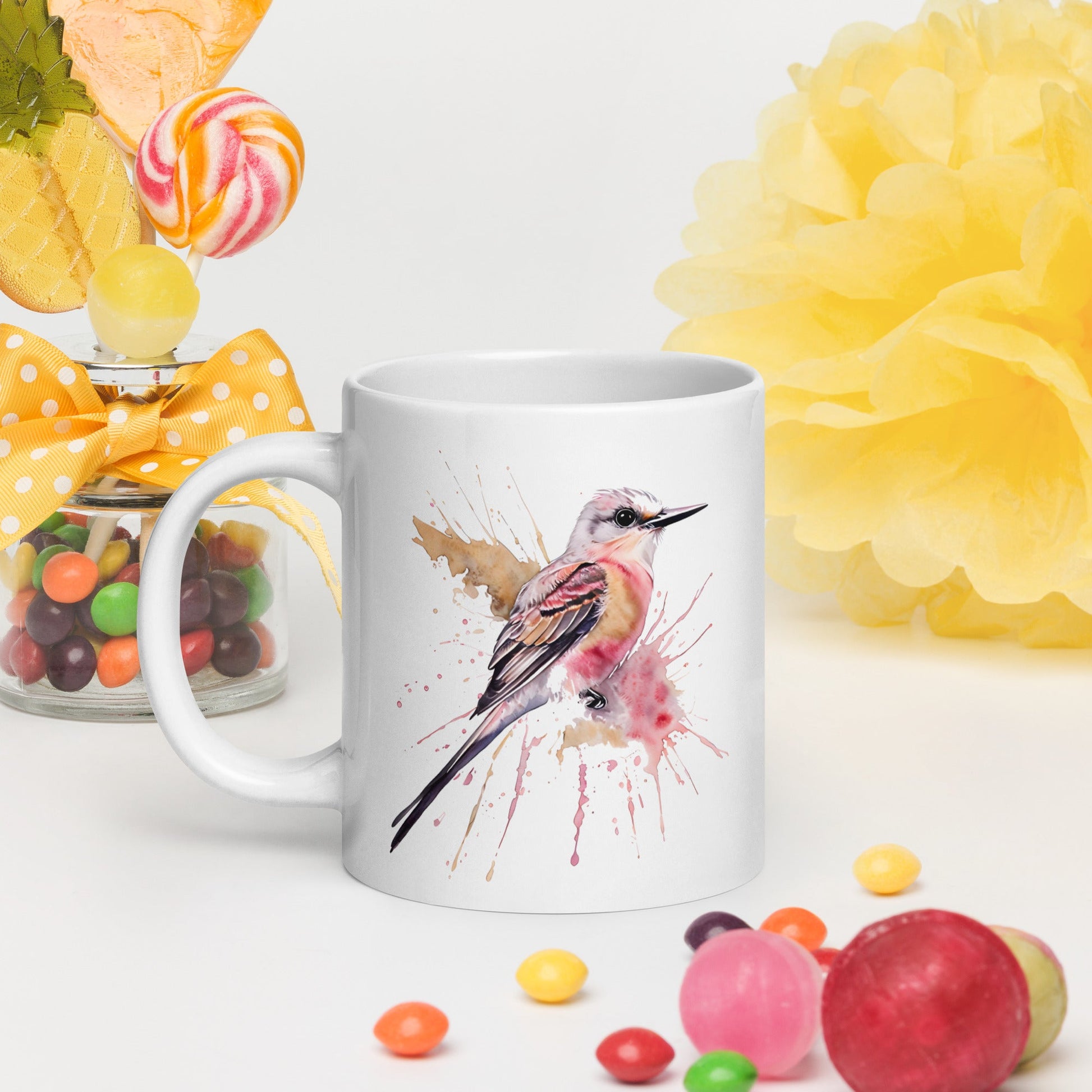Scissor - Tailed Flycatcher White Glossy Mug (11 oz. 15 oz, 20 oz) - Mugs - Discovery Co.