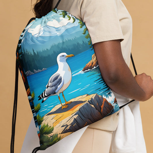 Seagull By The Bay Drawstring Bag - Drawstring Bag - Discovery Co.