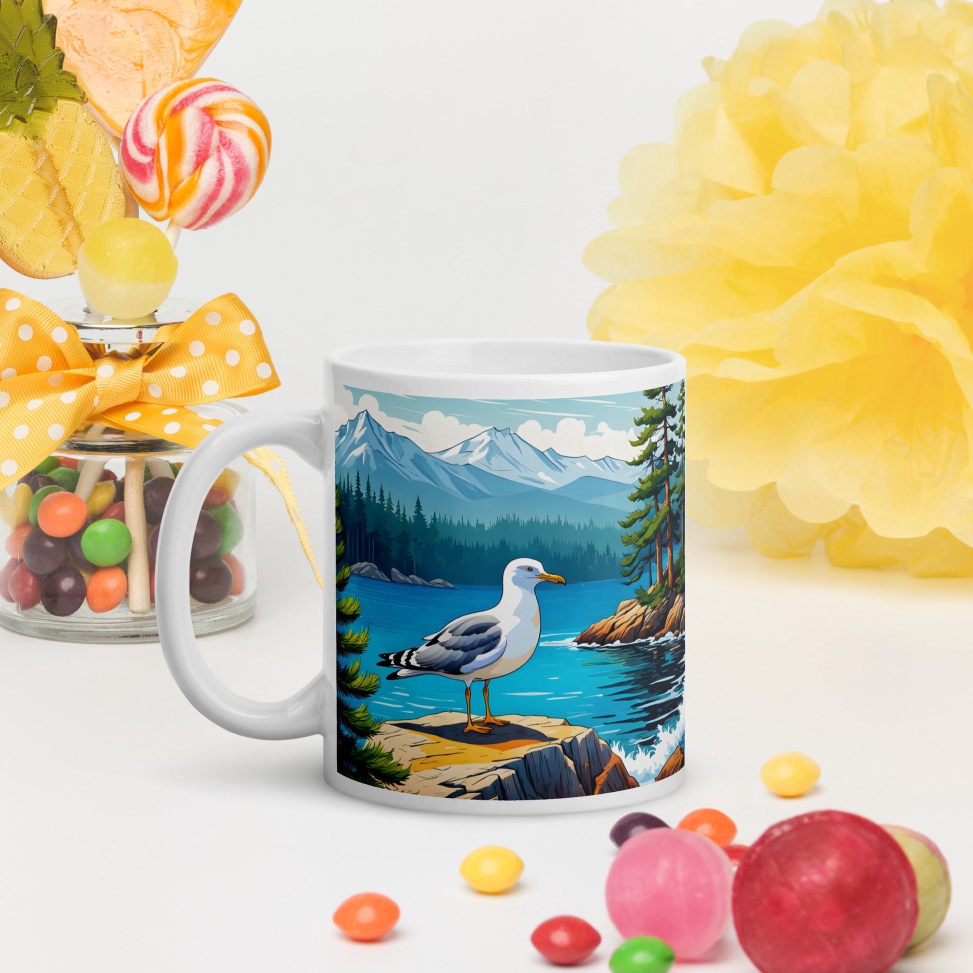 Seagull By The Bay White Glossy Mug - Mugs - Discovery Co.