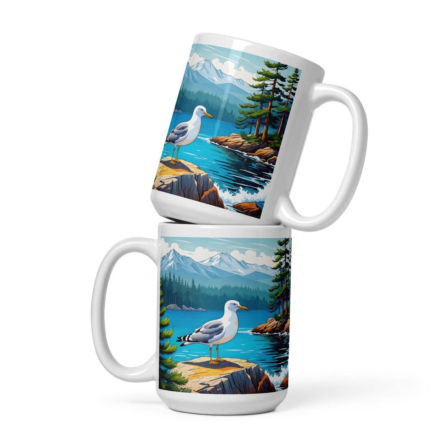 Seagull By The Bay White Glossy Mug - Mugs - Discovery Co.