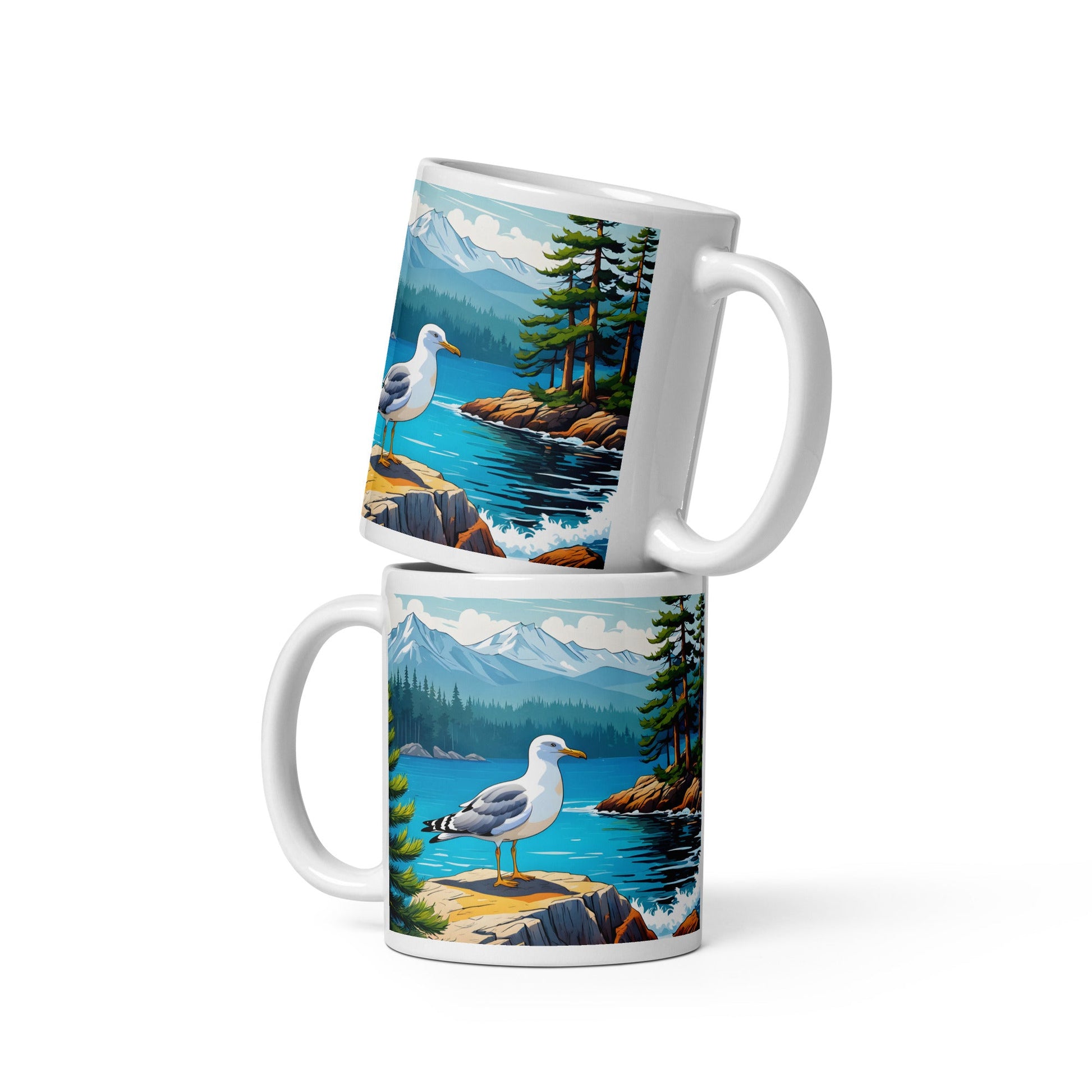 Seagull By The Bay White Glossy Mug - Mugs - Discovery Co.