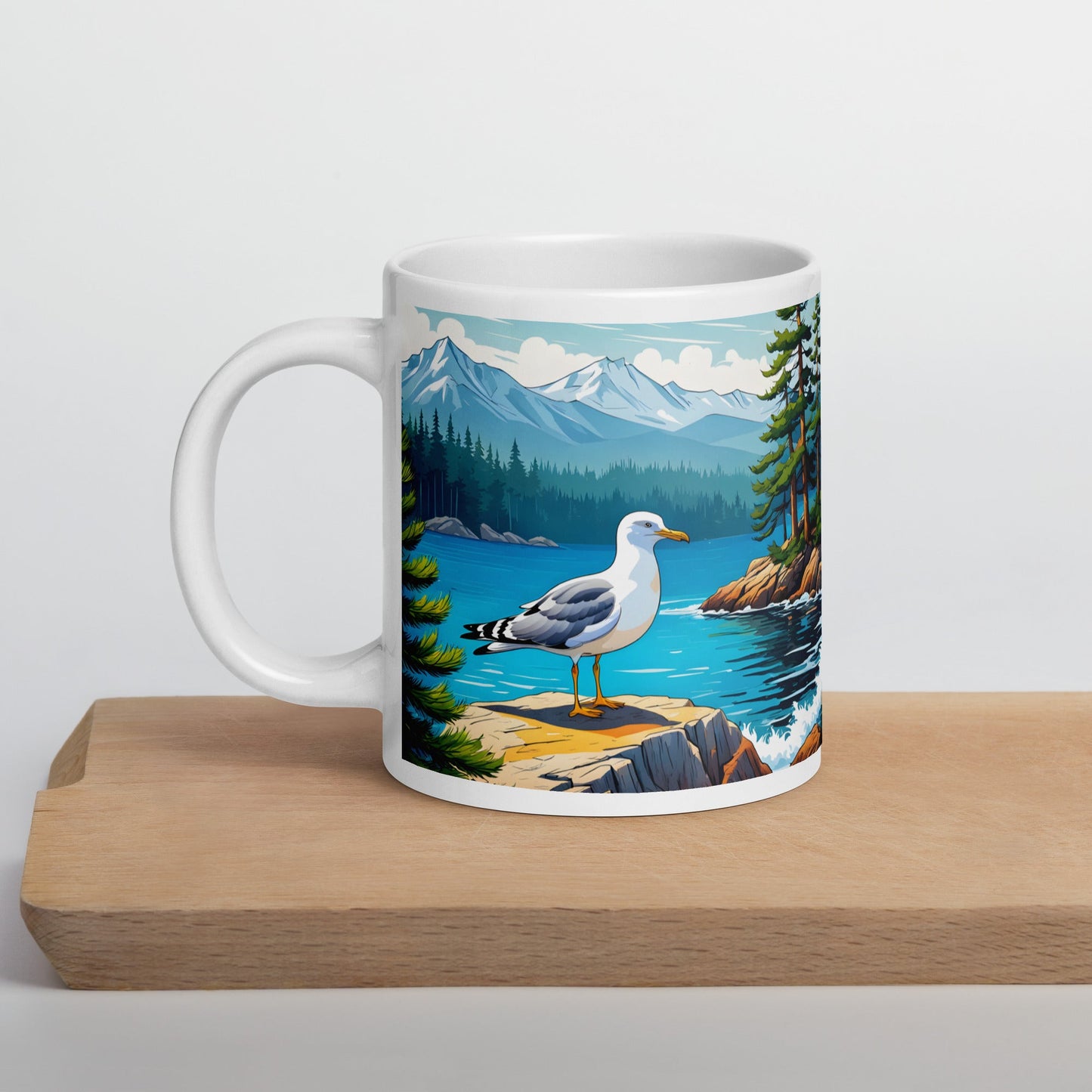 Seagull By The Bay White Glossy Mug - Mugs - Discovery Co.