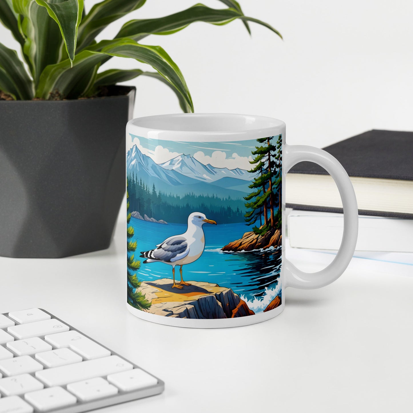 Seagull By The Bay White Glossy Mug - Mugs - Discovery Co.