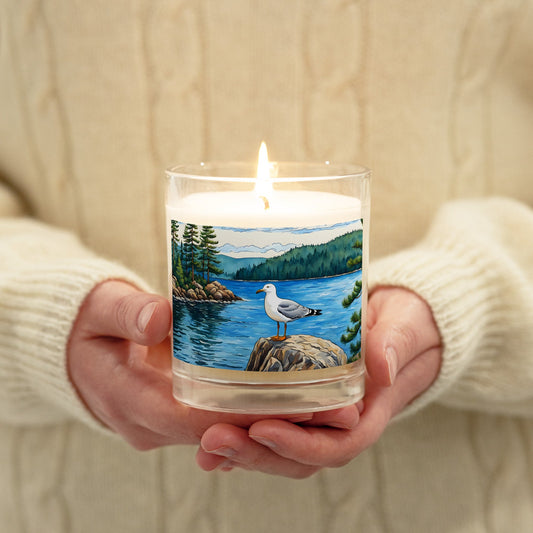 Seagull On A Rock Glass Jar Soy Wax Candle - Candles - Discovery Co.