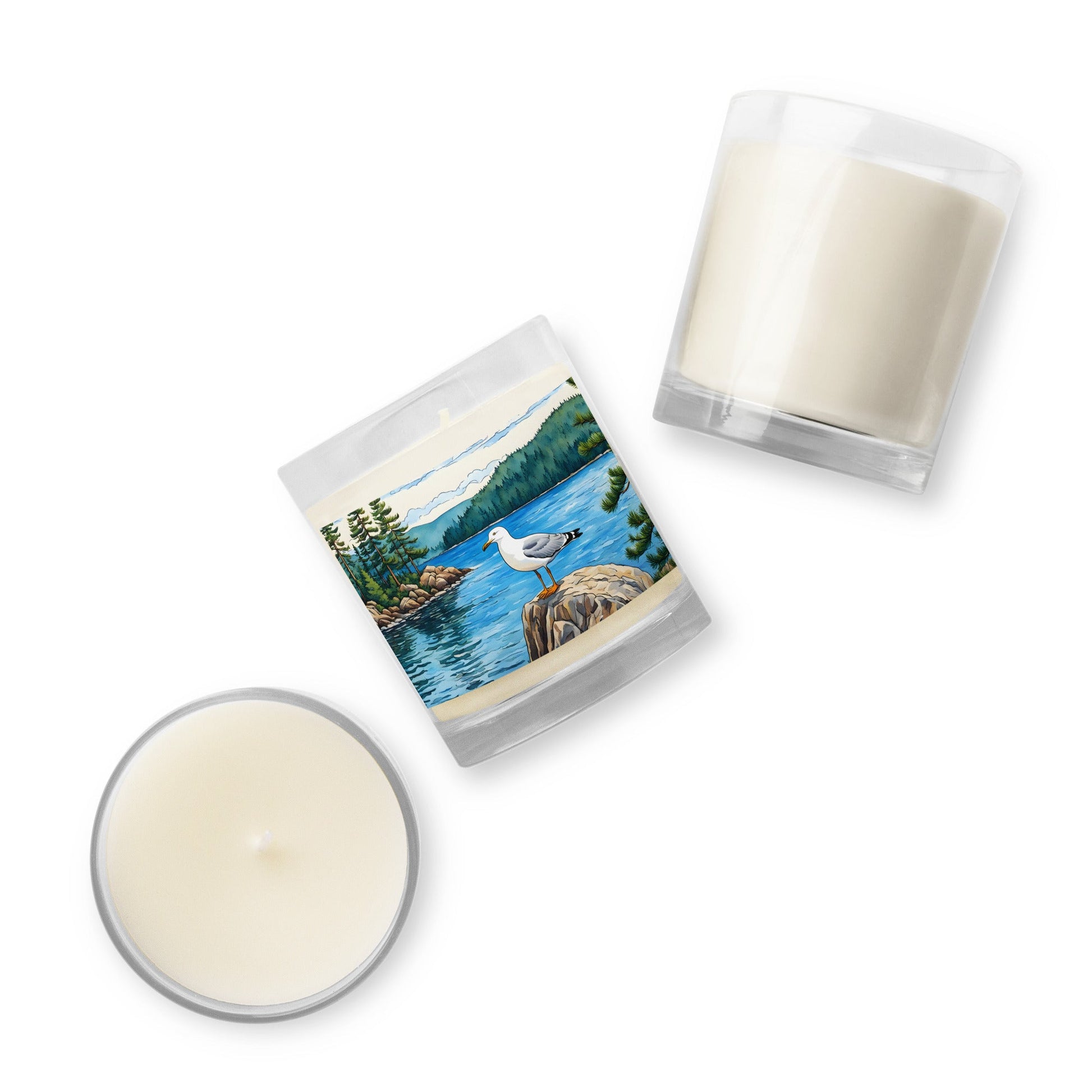 Seagull On A Rock Glass Jar Soy Wax Candle - Candles - Discovery Co.