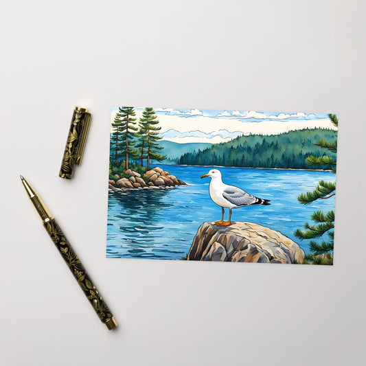 Seagull On A Rock Greeting Card - Greeting Card - Discovery Co.