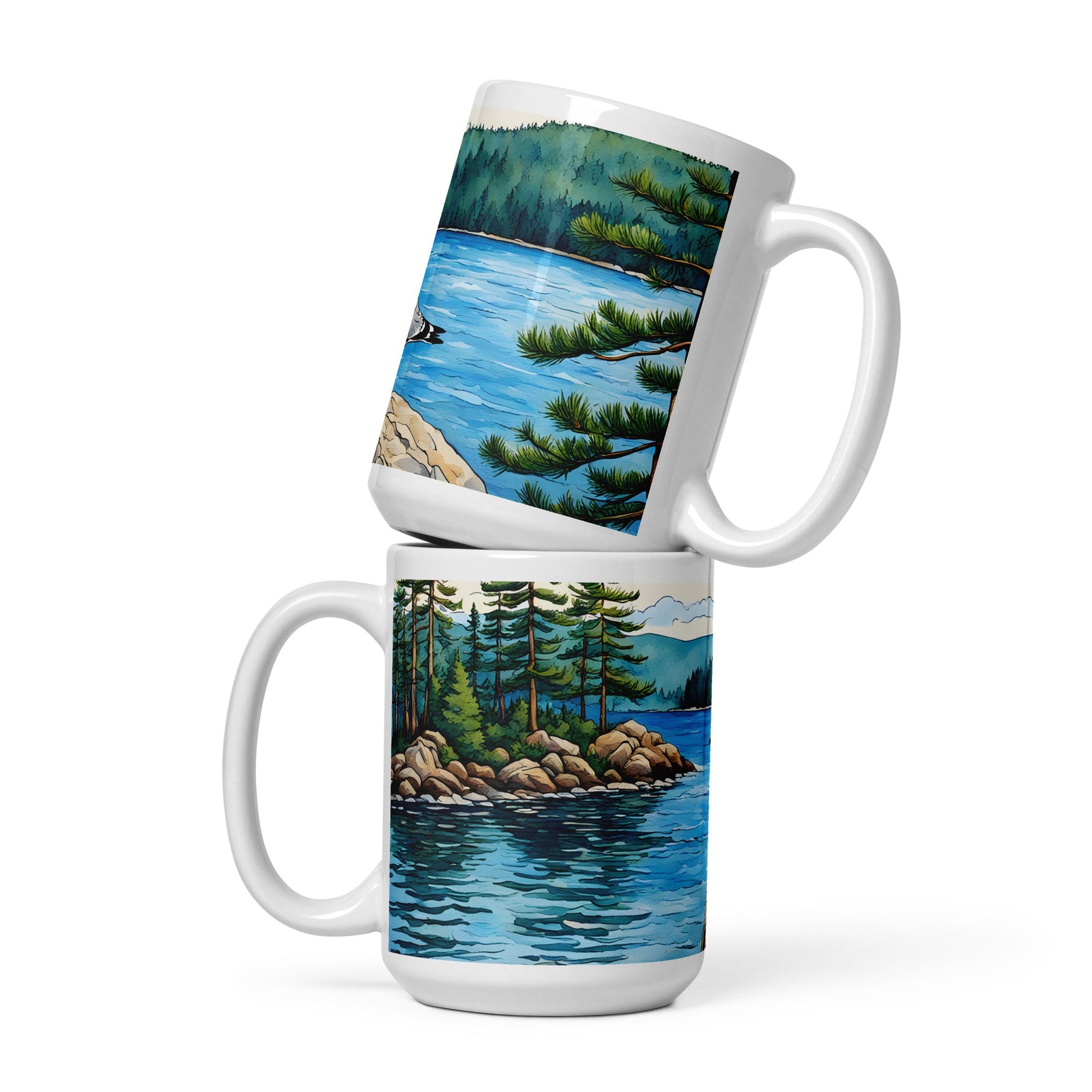 Seagull On A Rock White Glossy Mug - Mugs - Discovery Co.