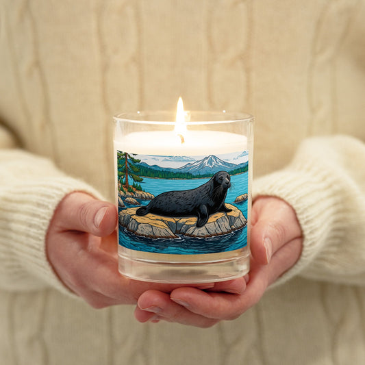 Seal On A Rock Glass Jar Soy Wax Candle - Candles - Discovery Co.