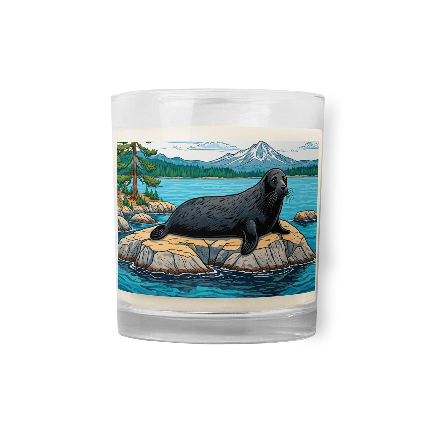 Seal On A Rock Glass Jar Soy Wax Candle - Candles - Discovery Co.