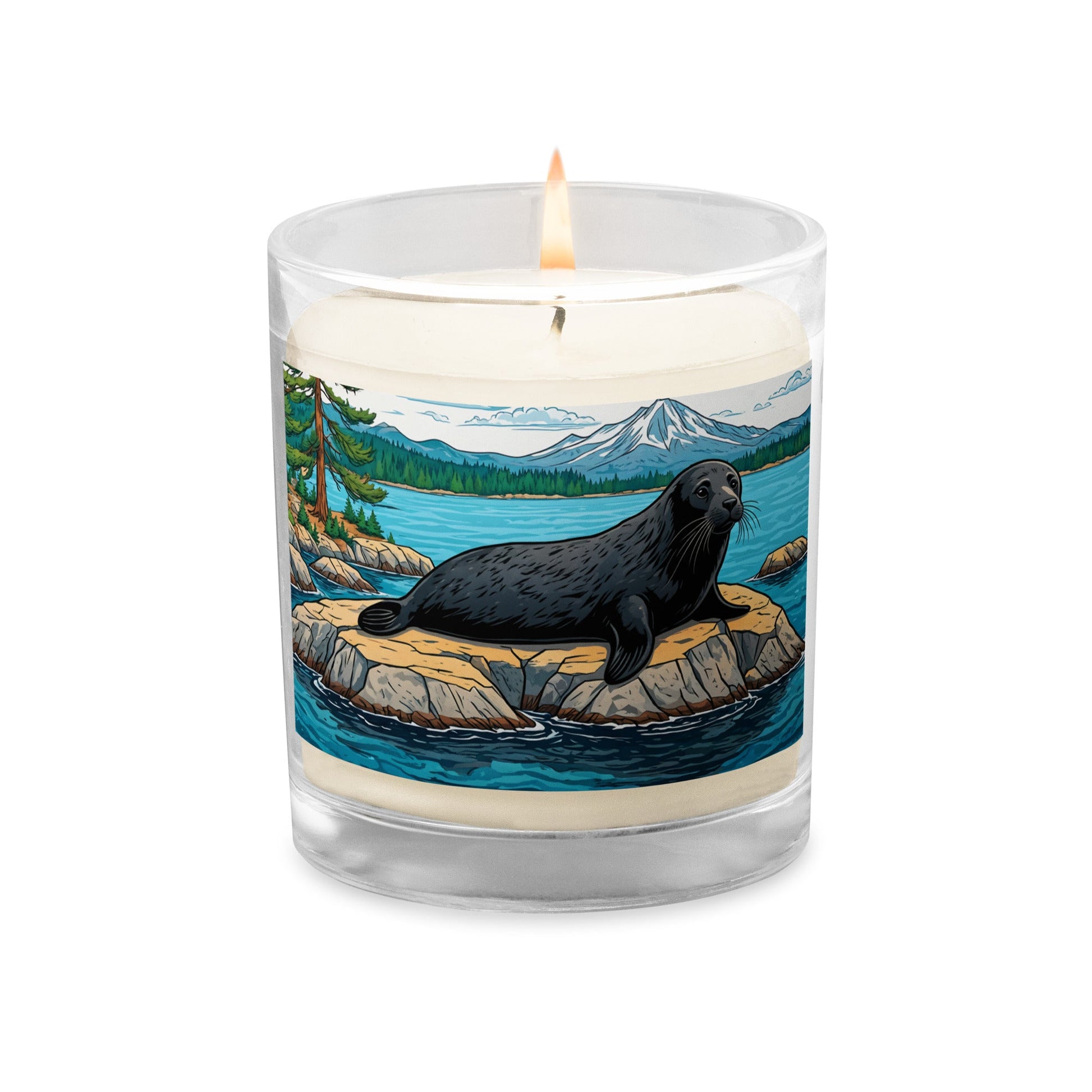 Seal On A Rock Glass Jar Soy Wax Candle - Candles - Discovery Co.