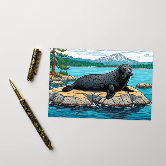 Seal On A Rock Greeting Card - Greeting Card - Discovery Co.