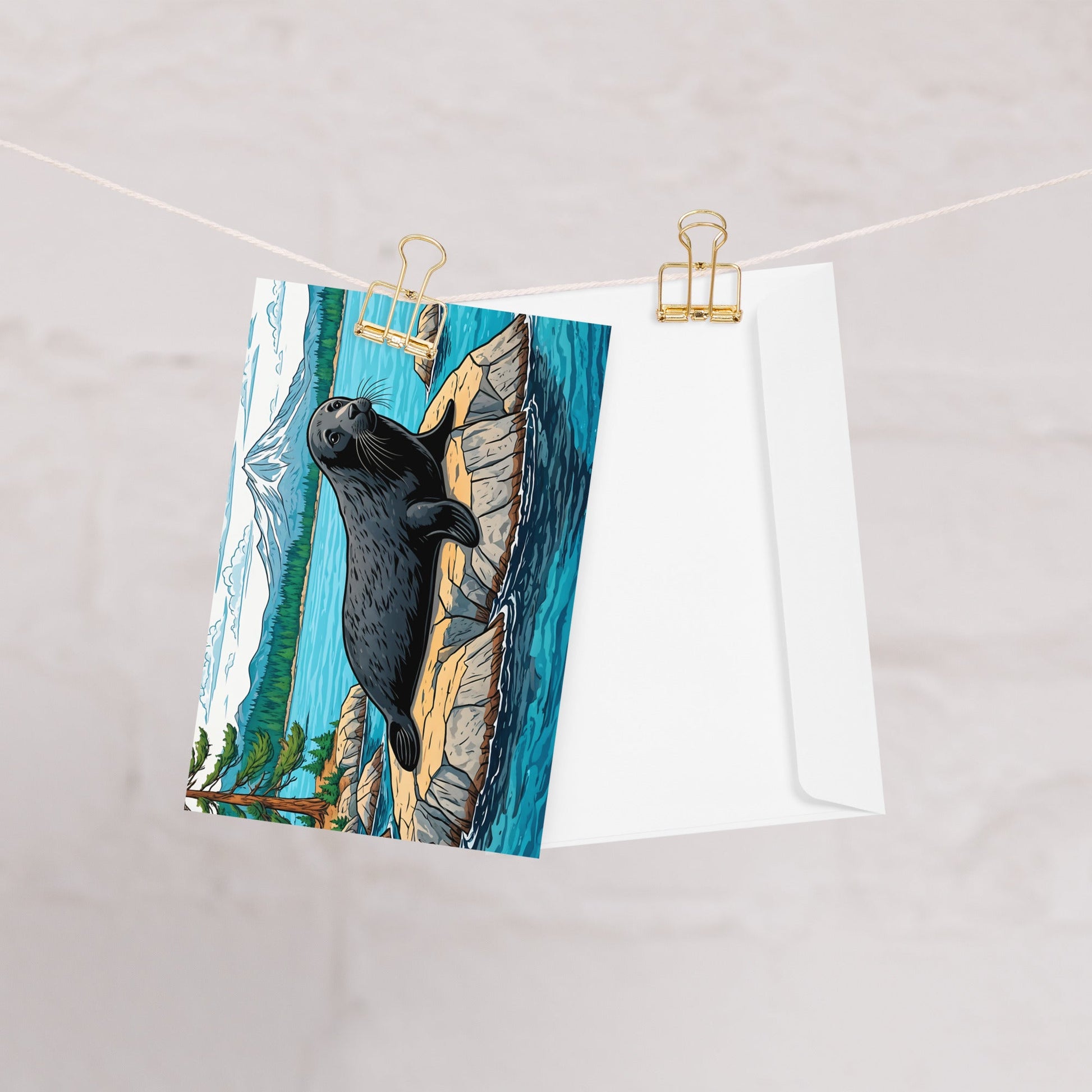Seal On A Rock Greeting Card - Greeting Card - Discovery Co.