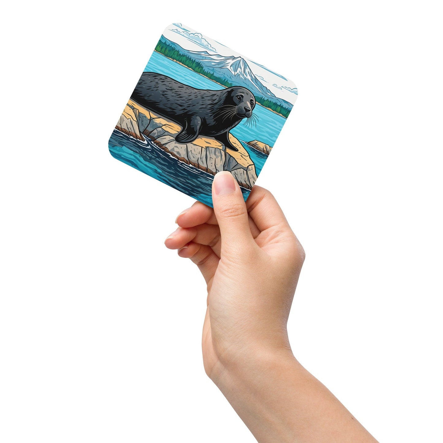Seal On Rock Cork - back Coaster - Coasters - Discovery Co.