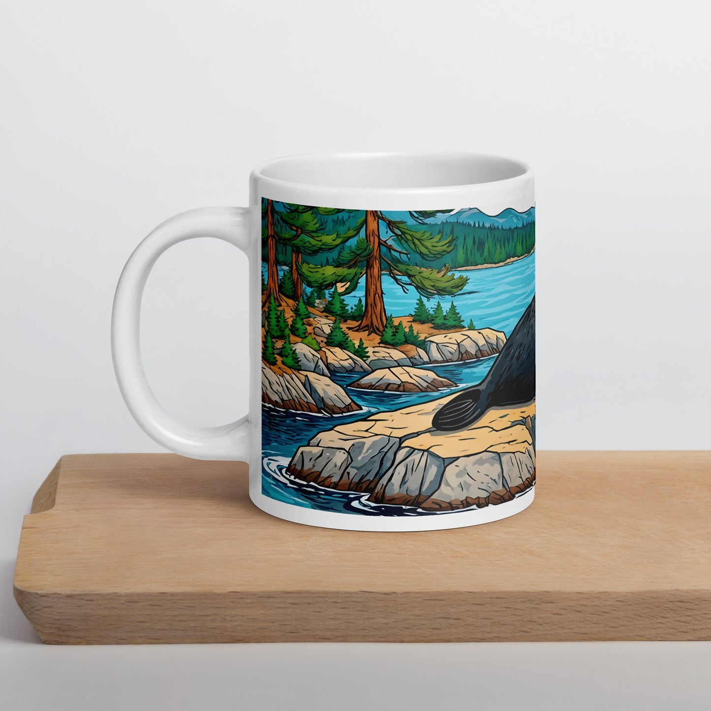 Seal On Rock White Glossy Mug - Mugs - Discovery Co.