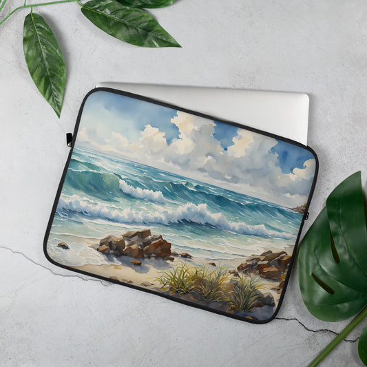 Seashore Watercolor Laptop Sleeve - Laptop Cases - Discovery Co.