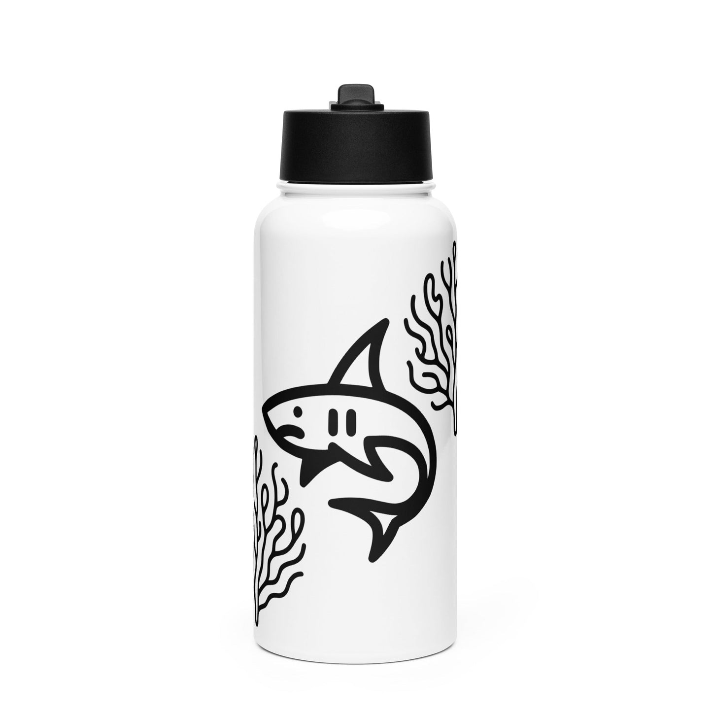 Shark II Stainless Steel Water Bottle With Straw Lid - Stainless Steel Water Bottle With Straw Lid - Discovery Co.