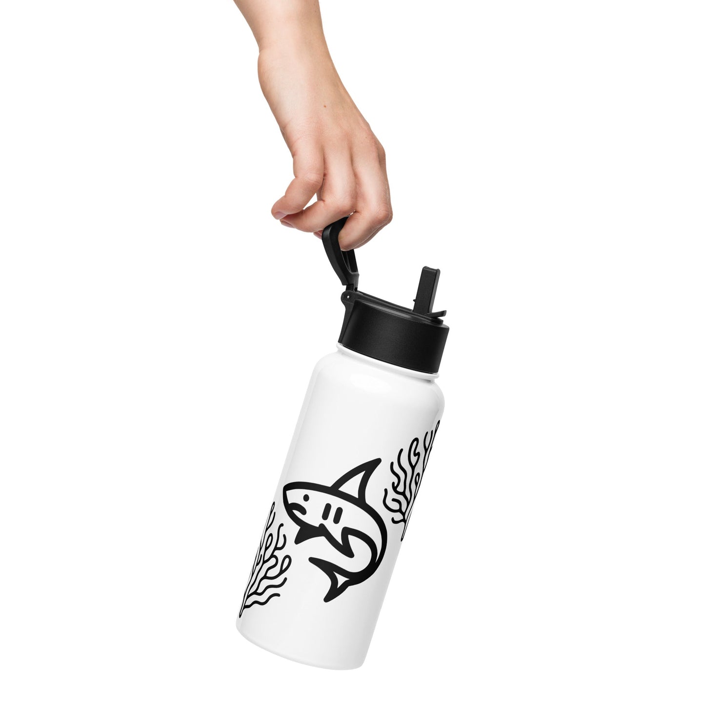 Shark II Stainless Steel Water Bottle With Straw Lid - Stainless Steel Water Bottle With Straw Lid - Discovery Co.