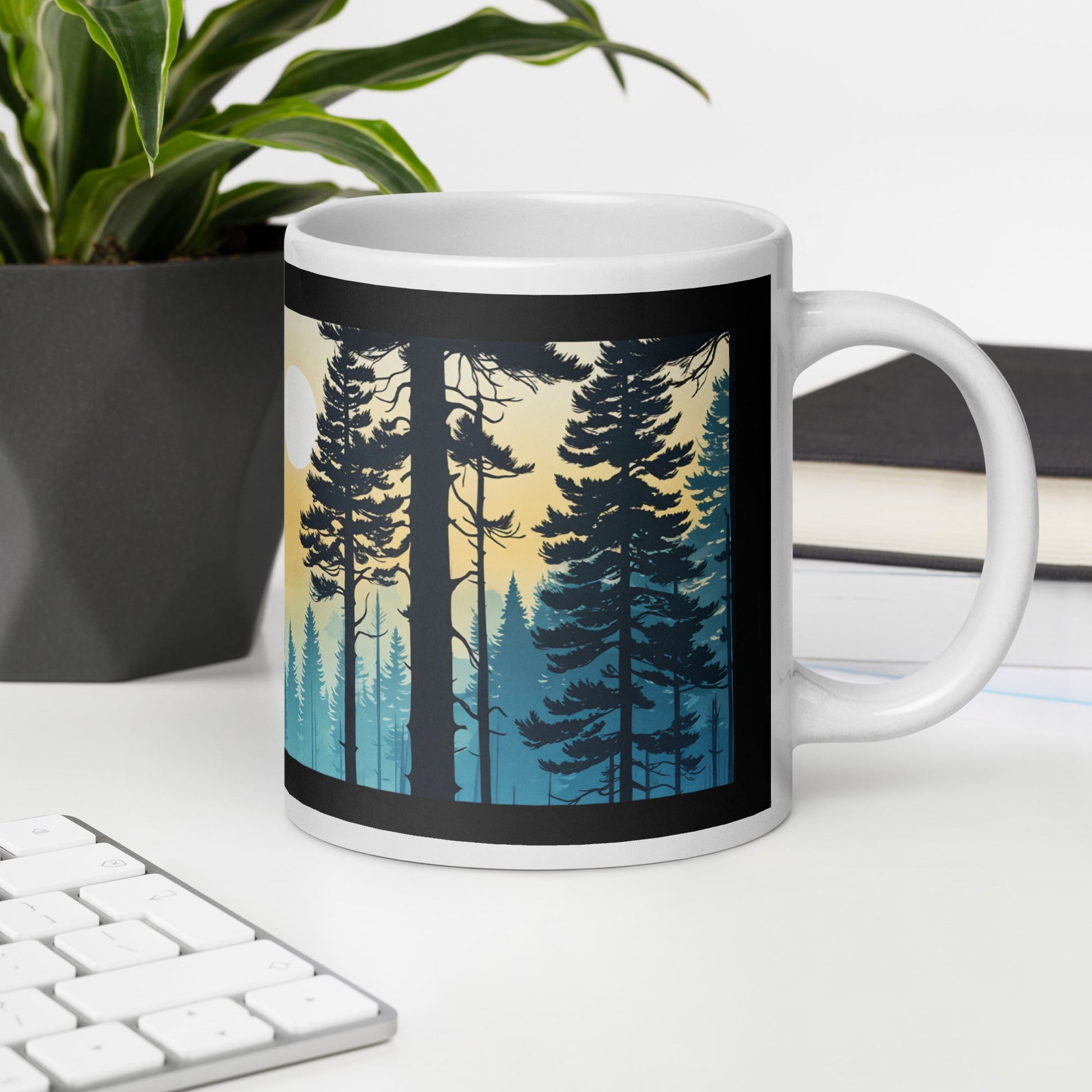 Smoky Forest White Glossy Mug (11 oz, 15 oz, 20 oz) - Mugs - Discovery Co.