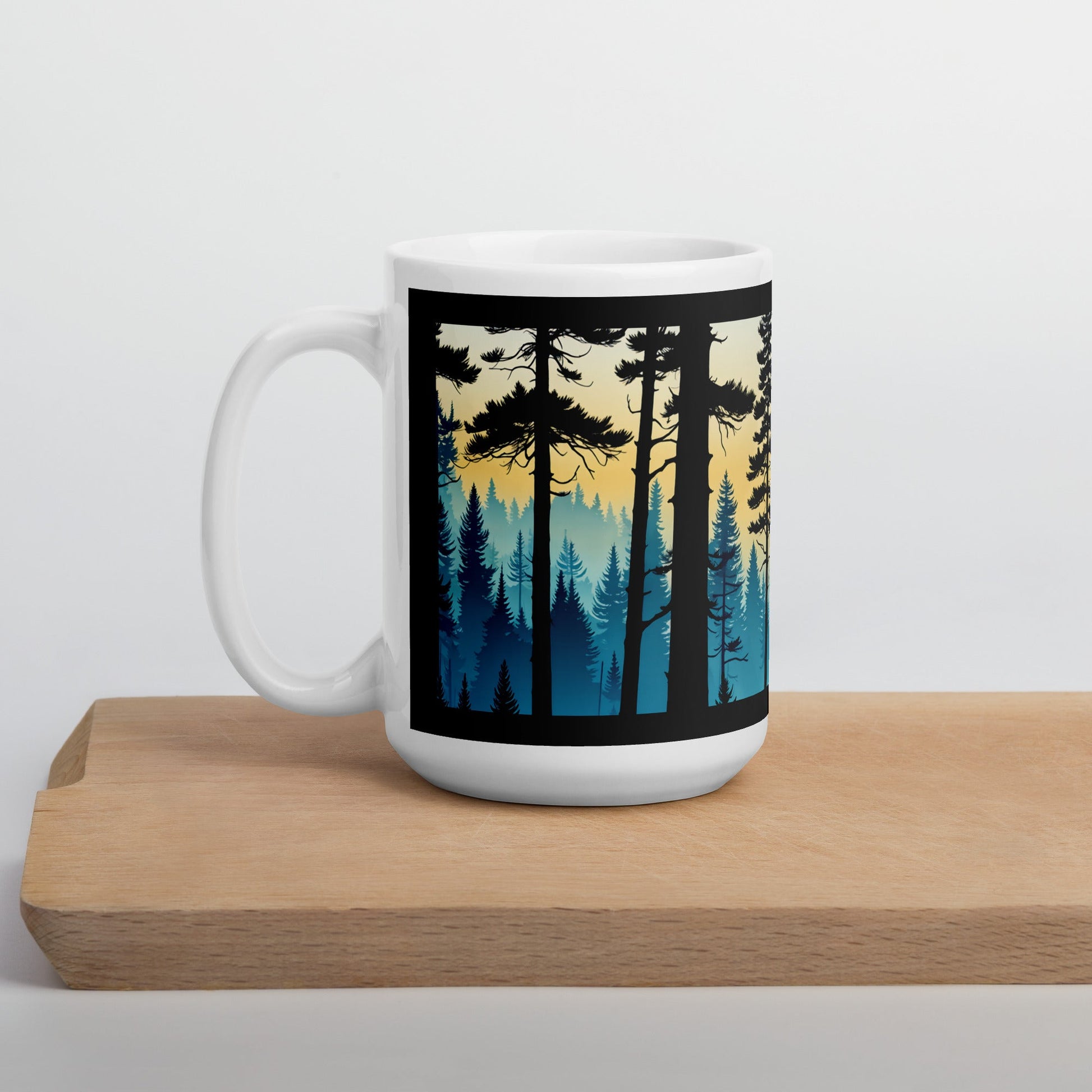 Smoky Forest White Glossy Mug (11 oz, 15 oz, 20 oz) - Mugs - Discovery Co.