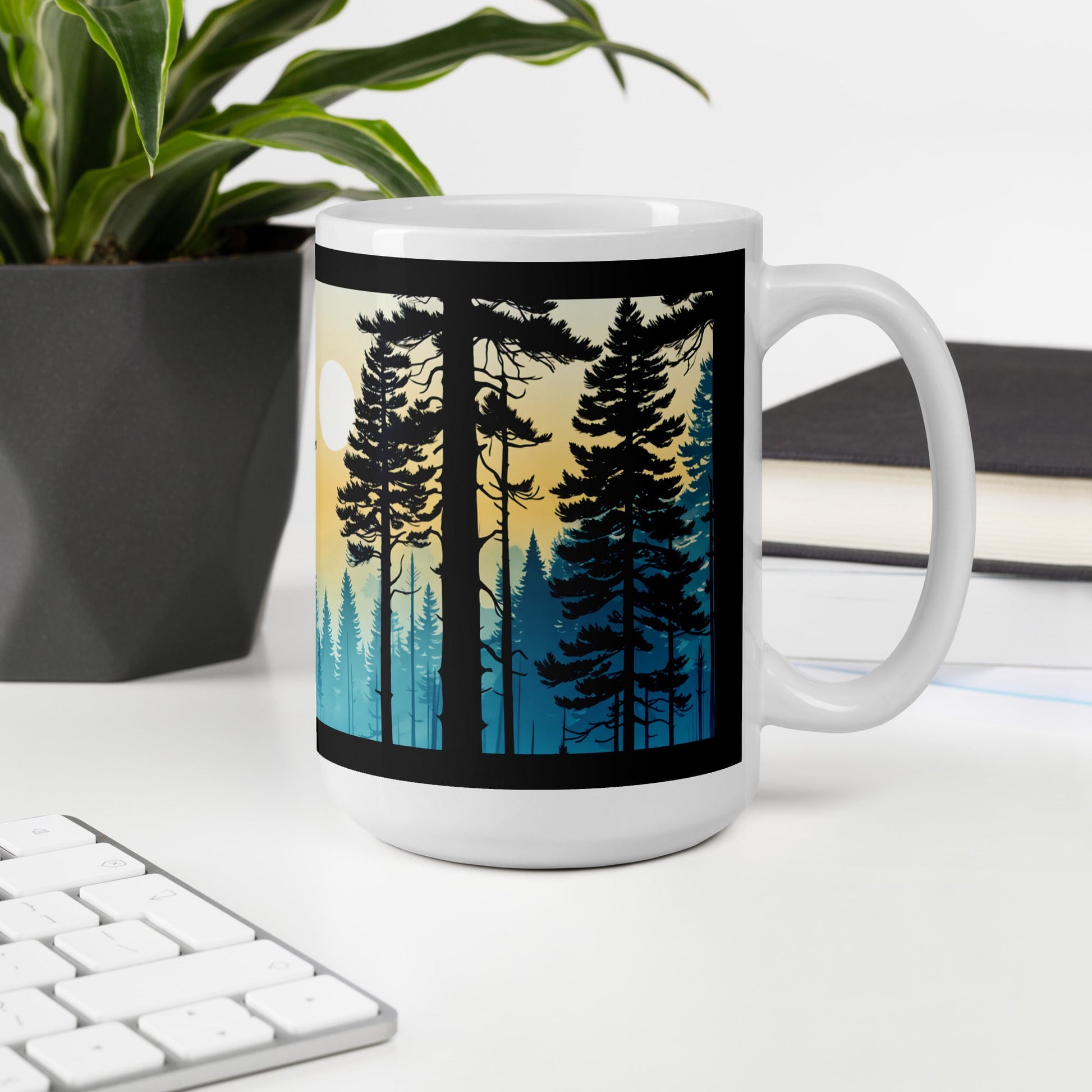 Smoky Forest White Glossy Mug (11 oz, 15 oz, 20 oz) - Mugs - Discovery Co.